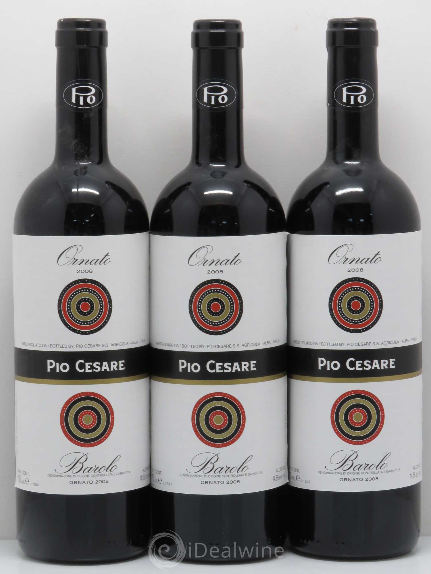 Barolo DOCG Pio Cesare Ornato 2008 - Lot de 3 bouteilles - 0