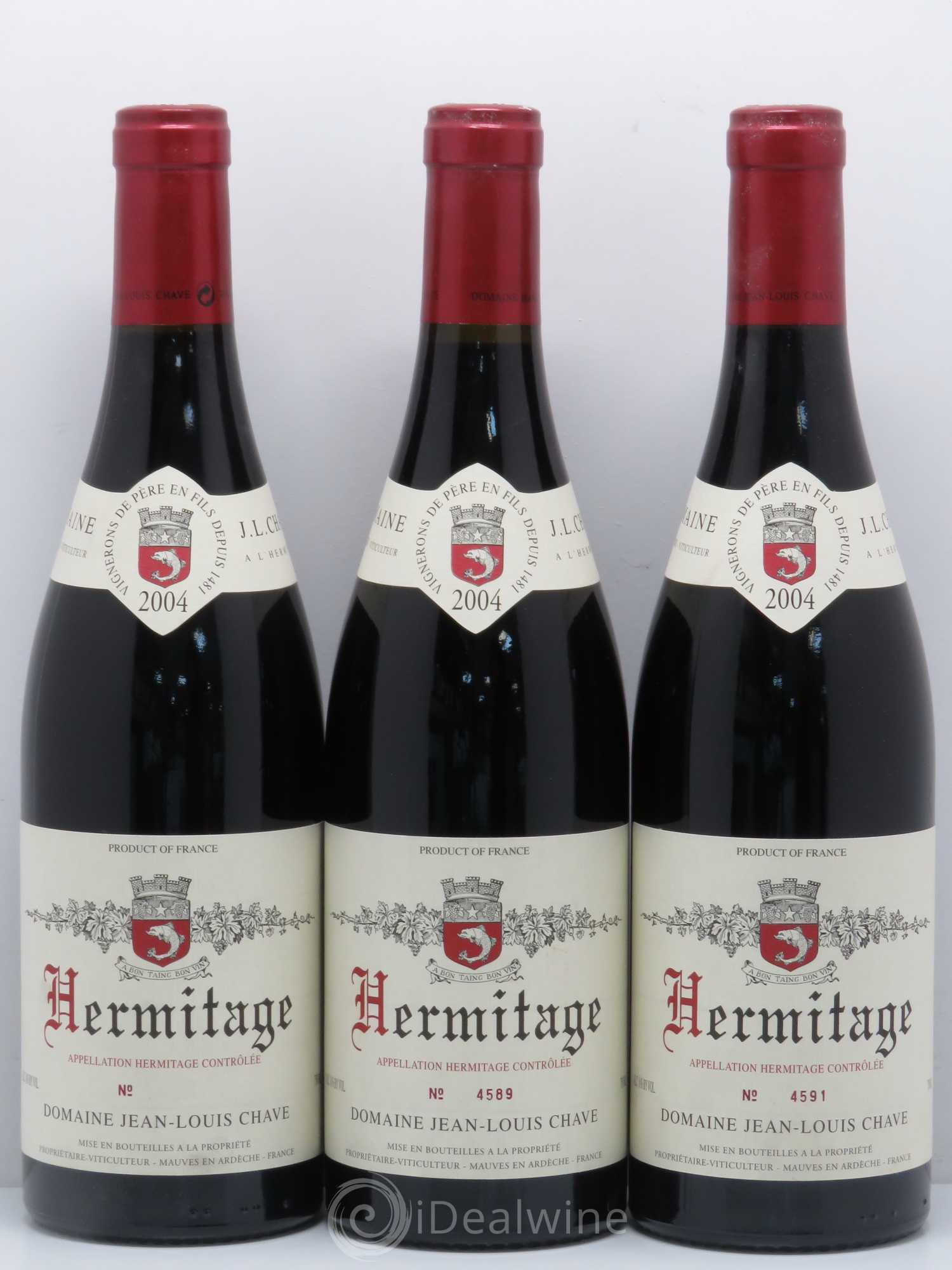 Hermitage Jean-Louis Chave 2004 - Lot de 3 bouteilles - 0