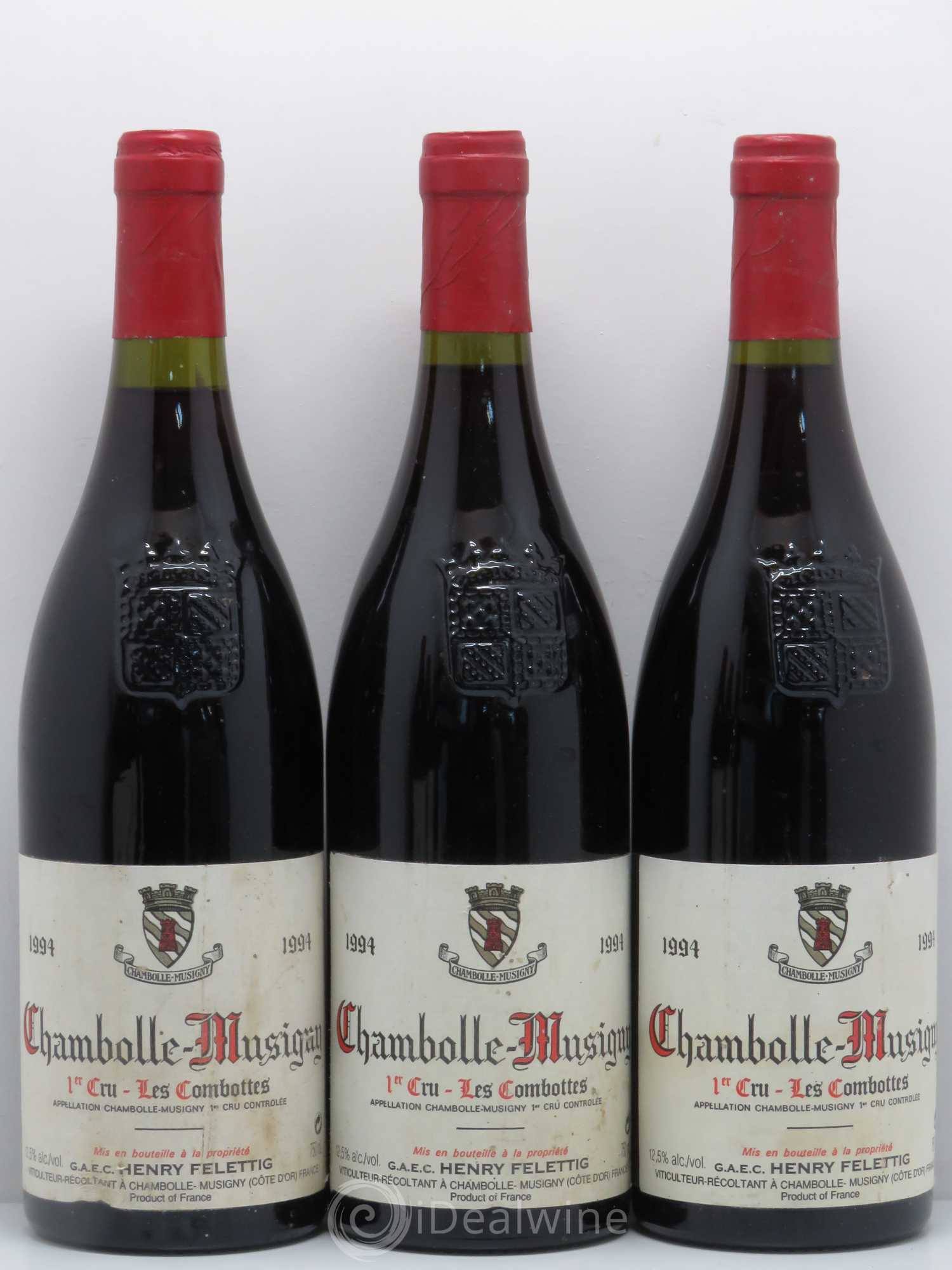 Chambolle-Musigny 1er Cru Les Combottes Domaine Henry Felettig 1994 - Posten von 6 Flaschen - 2