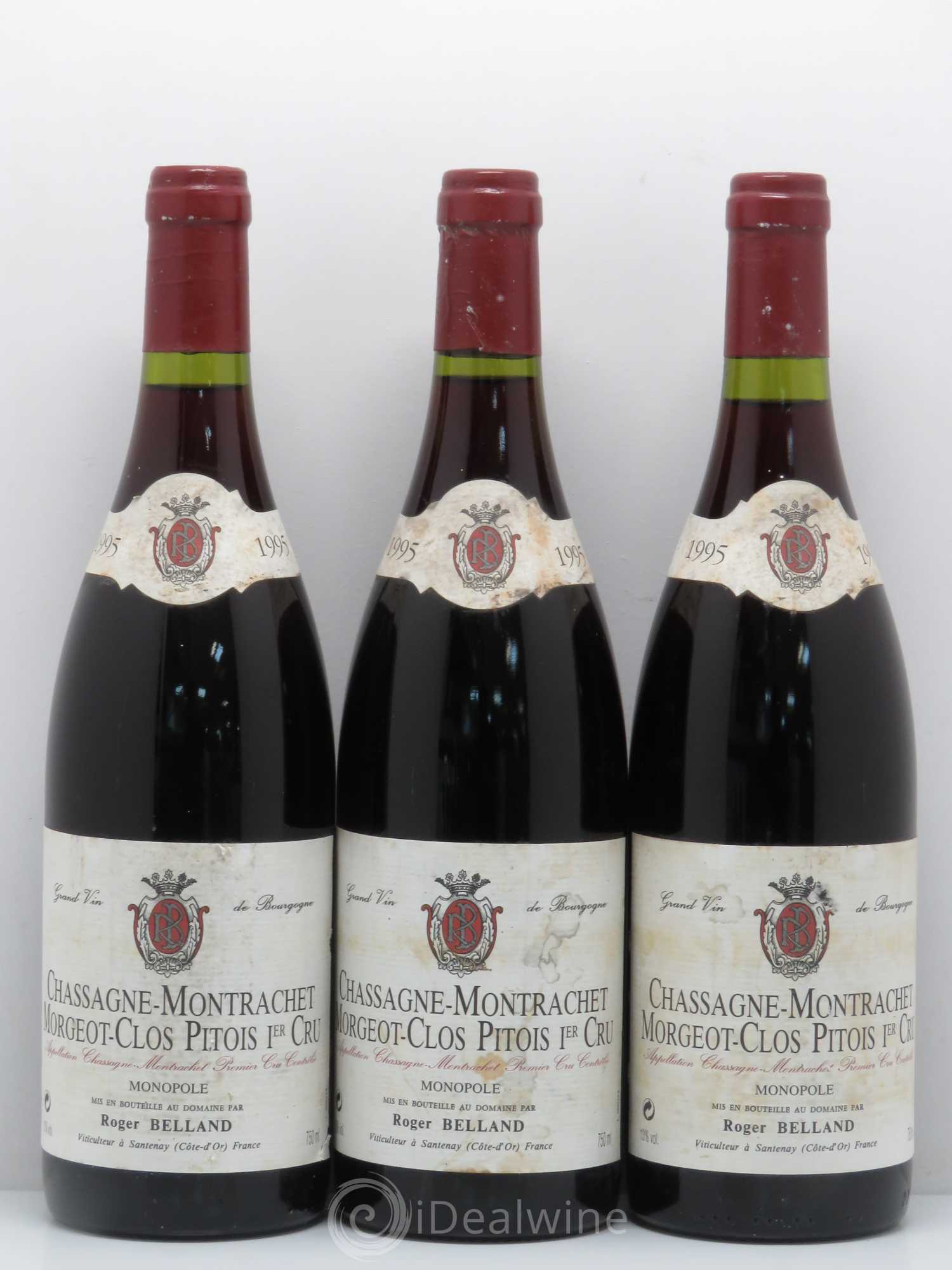 Chassagne-Montrachet 1er Cru 1995 - Lotto di 3 bottiglie - 0