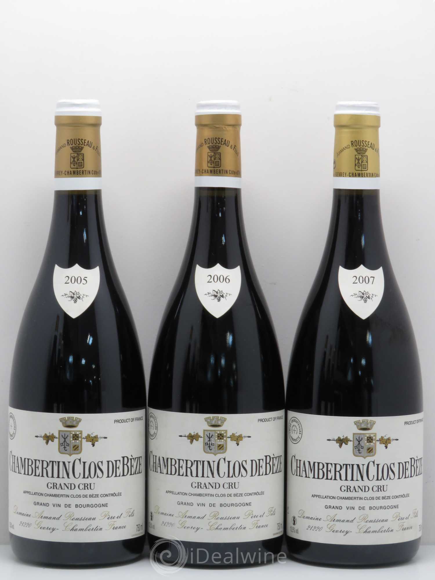 Verticale Chambertin Clos de Bèze Grand Cru Armand Rousseau (Domaine) Millésime 2005 - 2006 - 2007 - 2008 - 2009 - 2010 - Posten von 6 Flaschen - 1