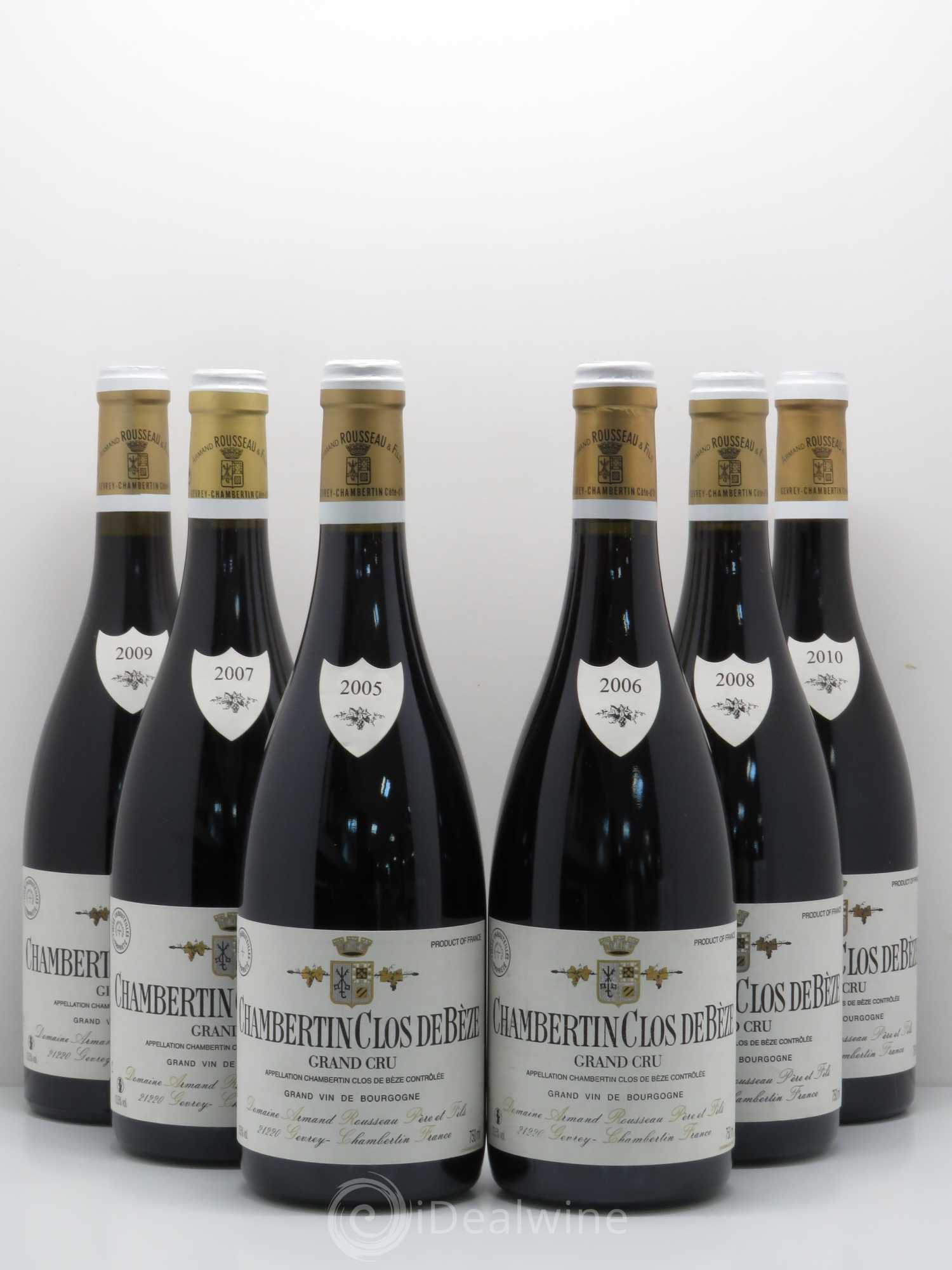 Verticale Chambertin Clos de Bèze Grand Cru Armand Rousseau (Domaine) Millésime 2005 - 2006 - 2007 - 2008 - 2009 - 2010 - Posten von 6 Flaschen - 0