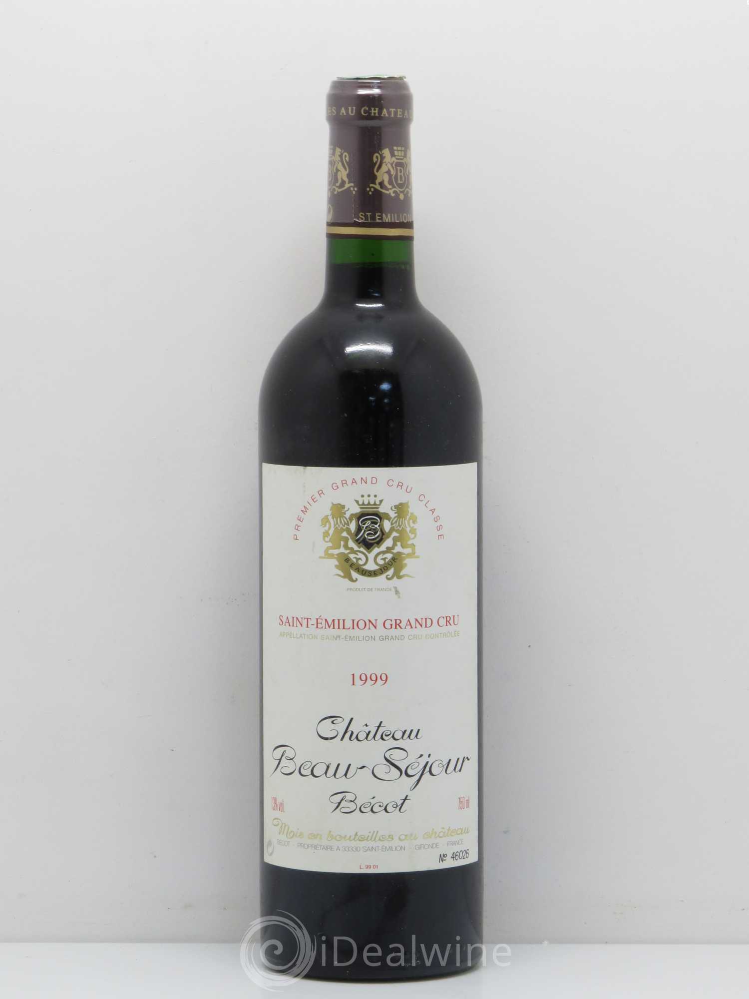 Château Beau-Séjour Bécot 1er Grand Cru Classé B 1999 - Lot de 1 bouteille - 0