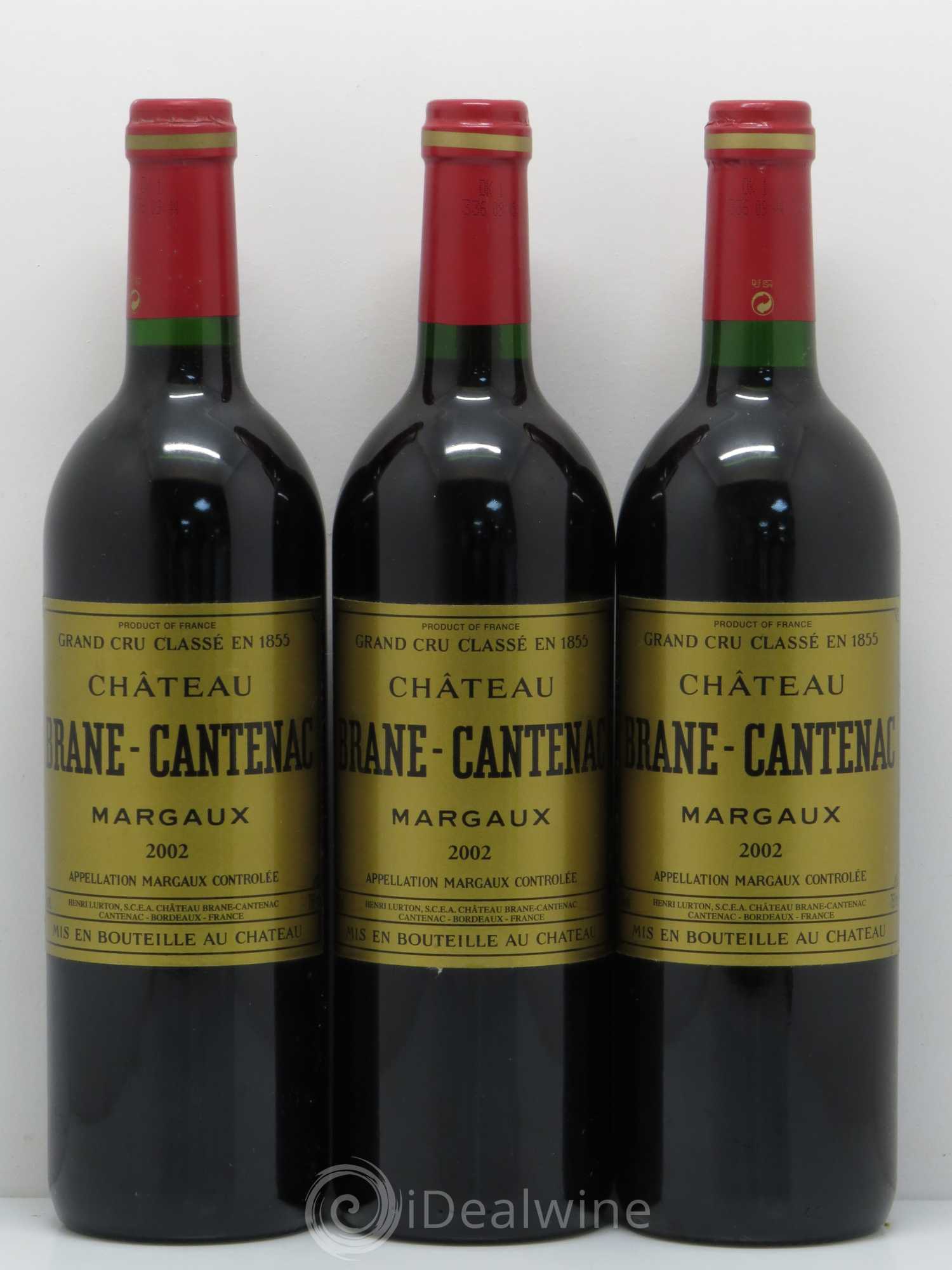 Château Brane Cantenac 2ème Grand Cru Classé 2002 - Lot de 3 bouteilles - 0