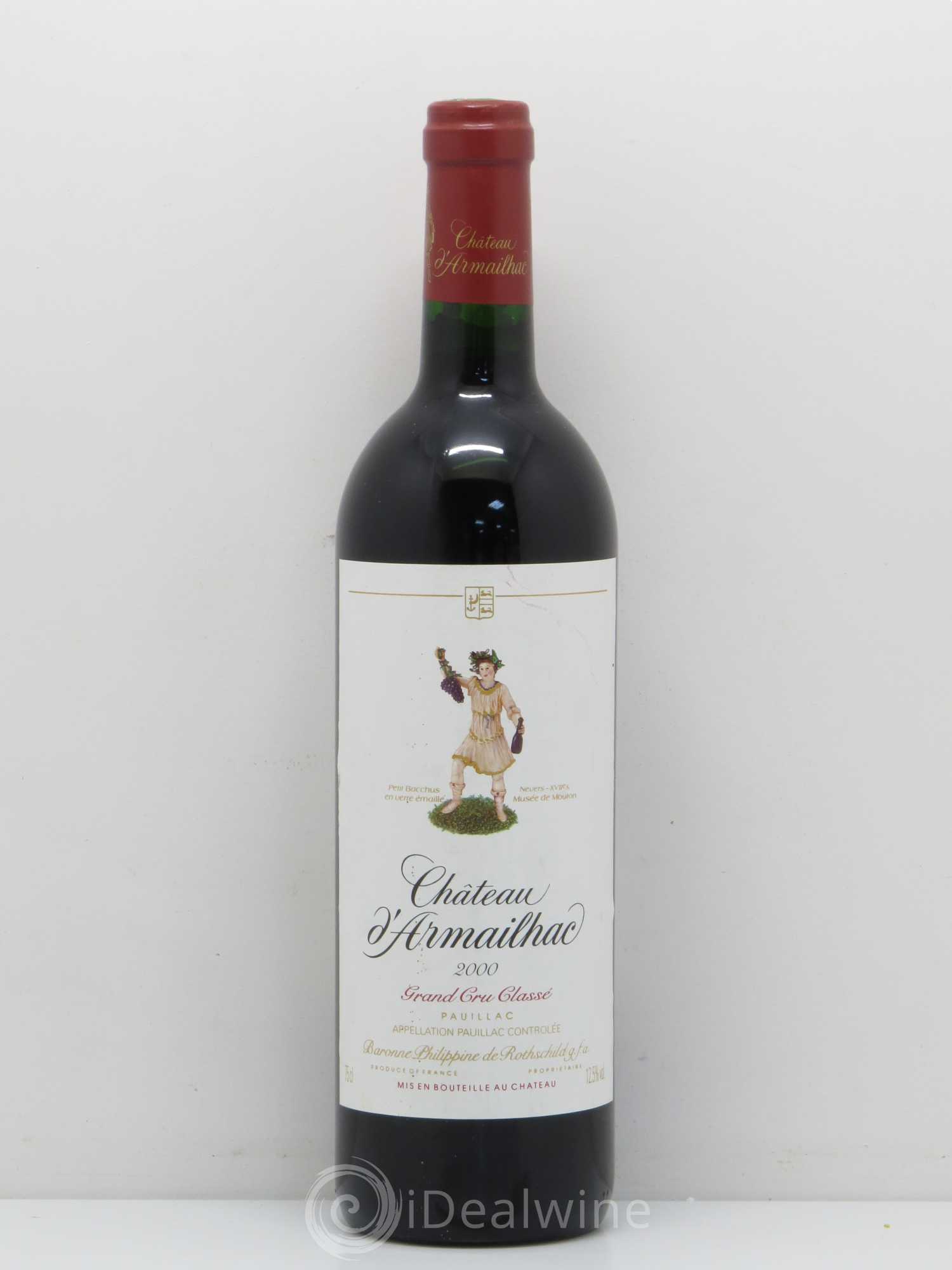 Château d' Armailhac - Mouton Baron(ne) Philippe 5ème Grand Cru Classé 2000 - Lot de 1 bouteille - 0