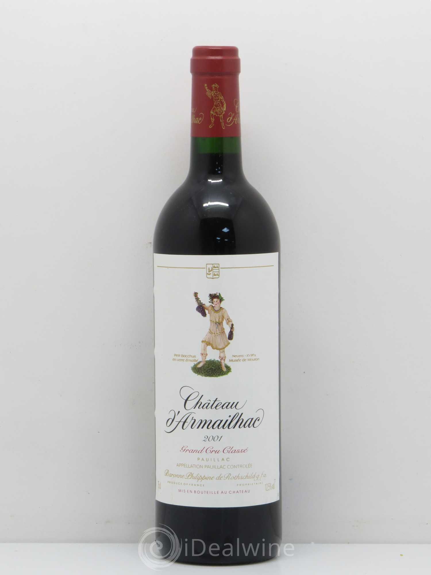 Château d' Armailhac - Mouton Baron(ne) Philippe 5ème Grand Cru Classé 2001 - Lot de 1 bouteille - 0