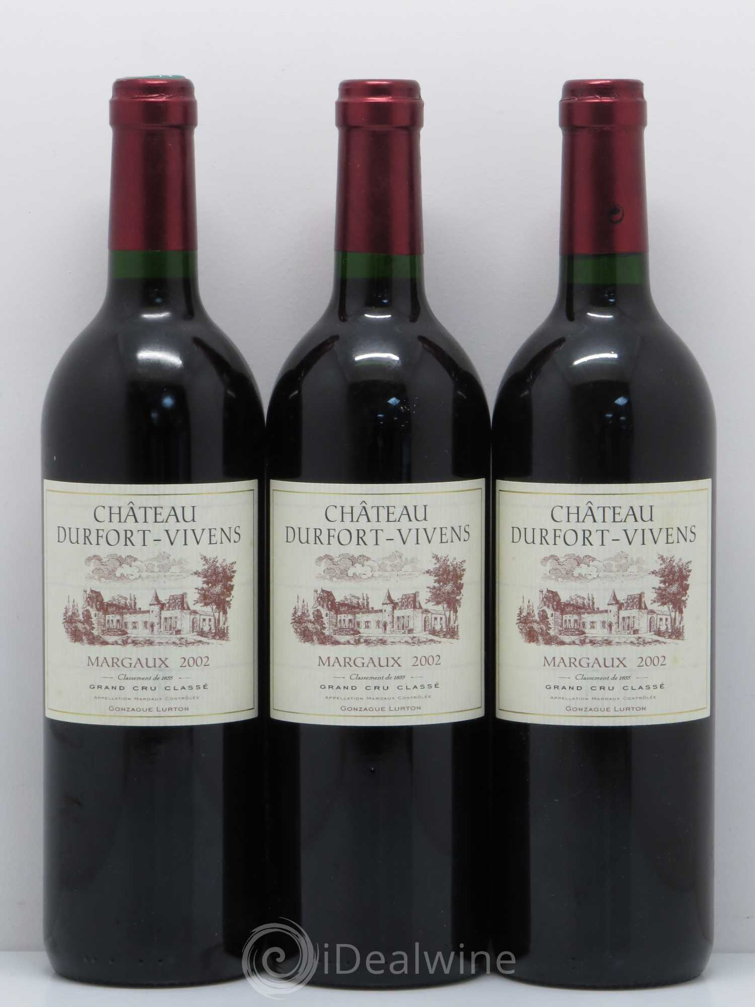 Château Durfort Vivens 2ème Grand Cru Classé 2002 - Lot de 3 bouteilles - 0