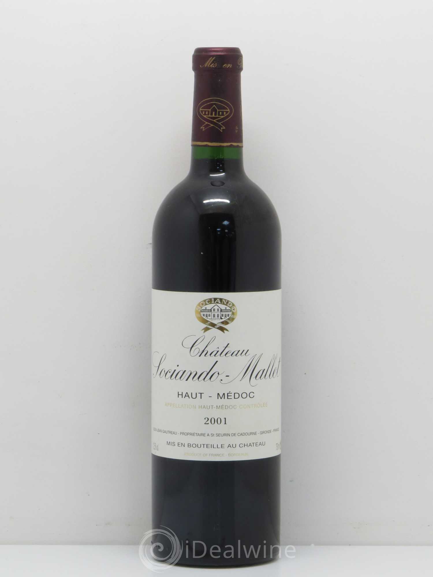 Château Sociando Mallet 2001 - Lot de 1 bouteille - 0