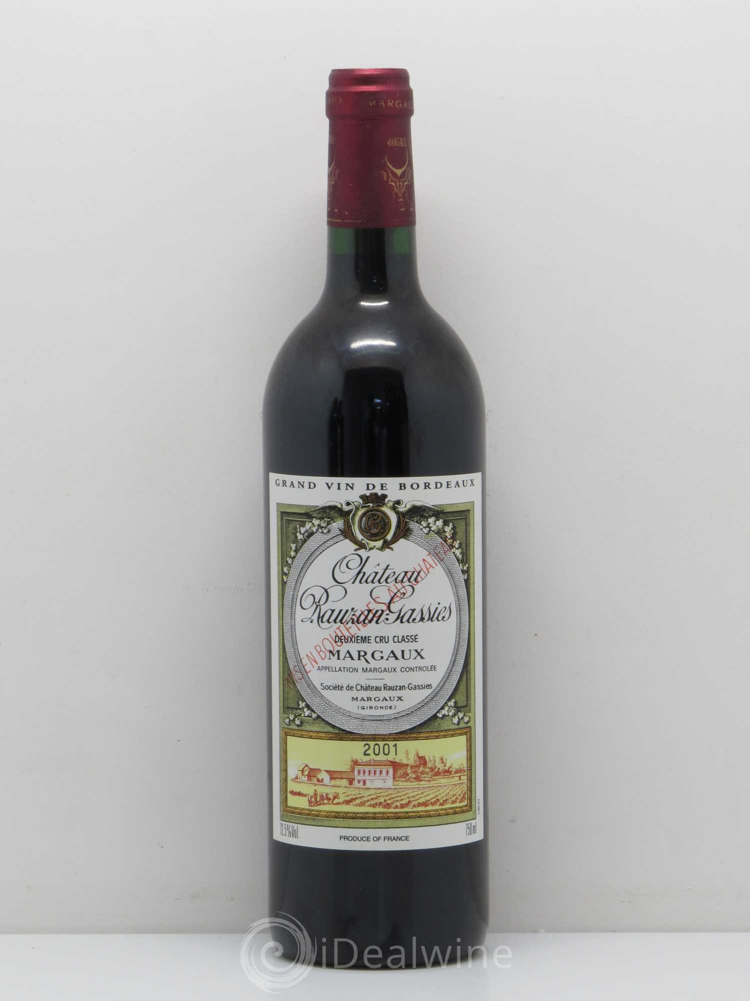 Château Rauzan-Gassies 2ème Grand Cru Classé 2001 - Lot de 1 bouteille - 0