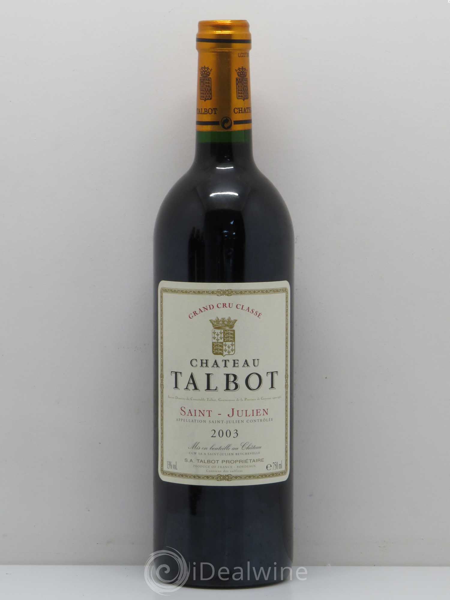 Château Talbot 4ème Grand Cru Classé 2003 - Lot de 1 bouteille - 0