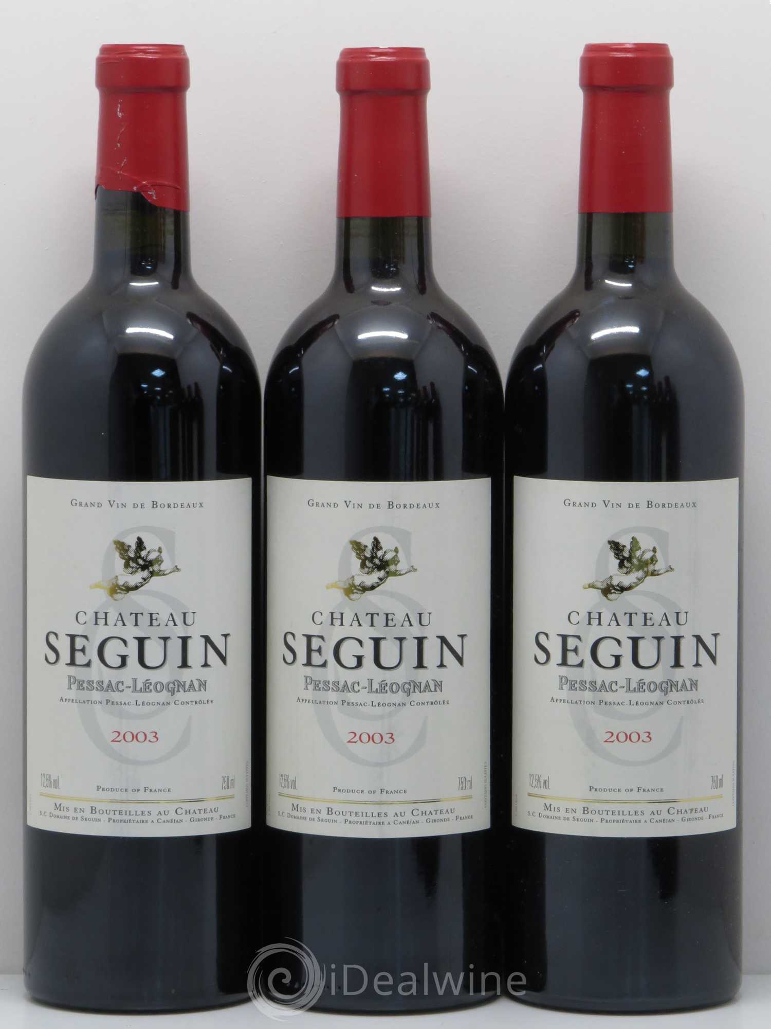 Pessac-Léognan Chateau Seguin 2003 - Posten von 6 Flaschen - 1