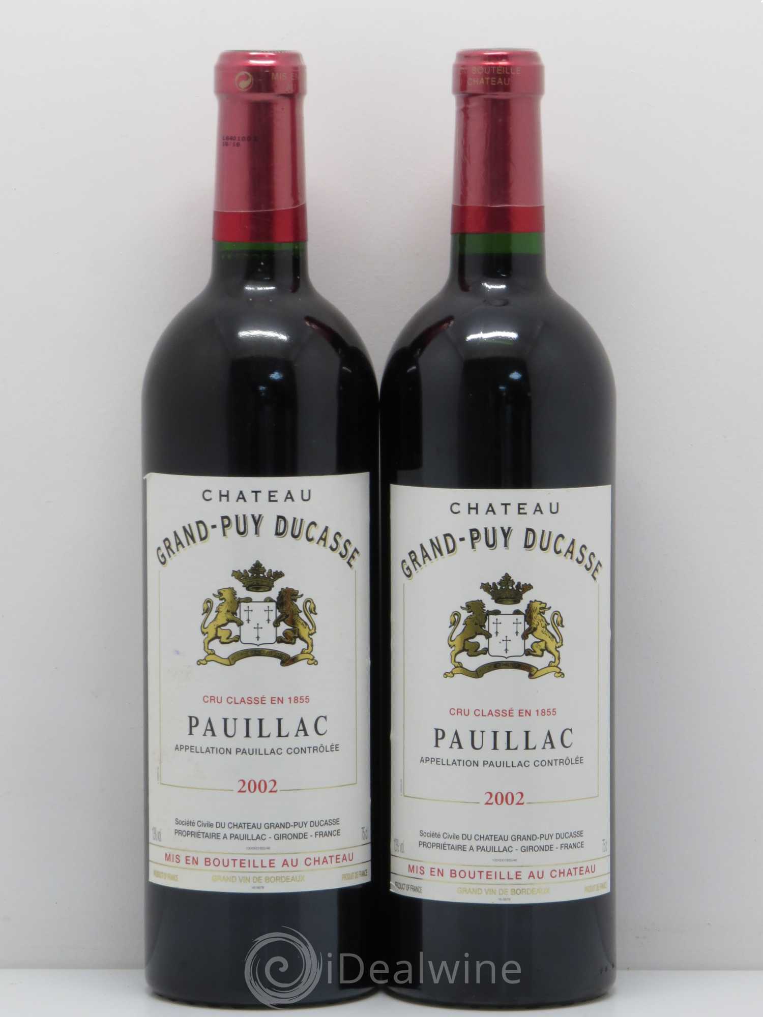 Château Grand Puy Ducasse 5ème Grand Cru Classé 2002 - Lot de 2 bouteilles - 0