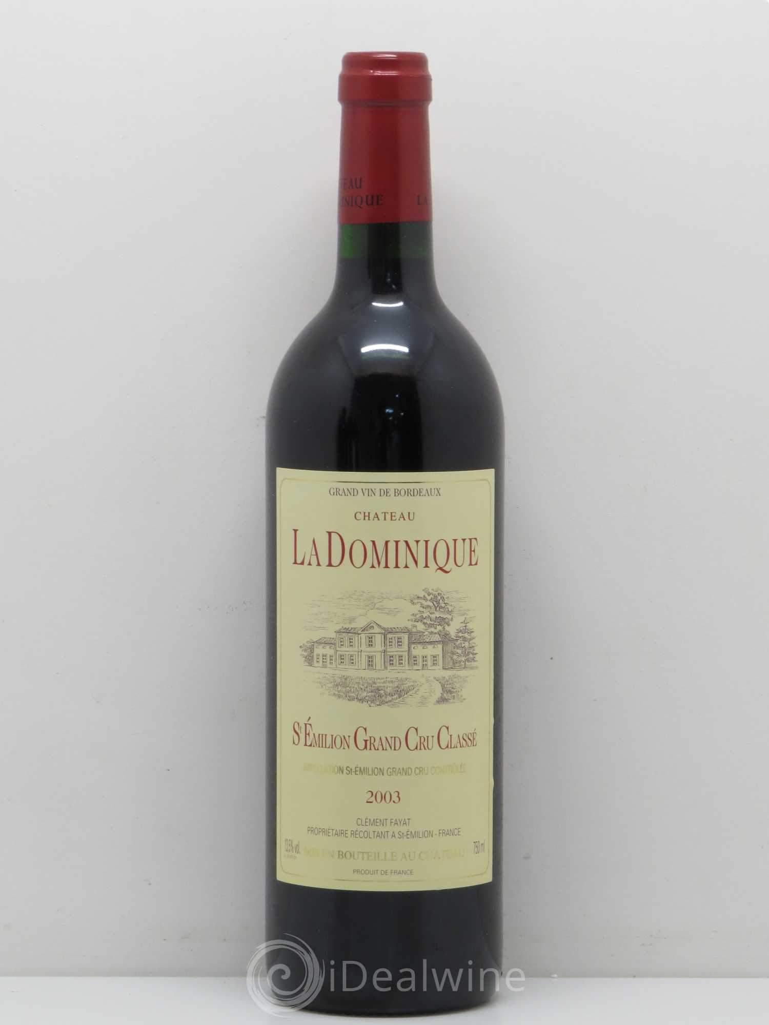 Château la Dominique Grand Cru Classé 2003 - Lot de 1 bouteille - 0