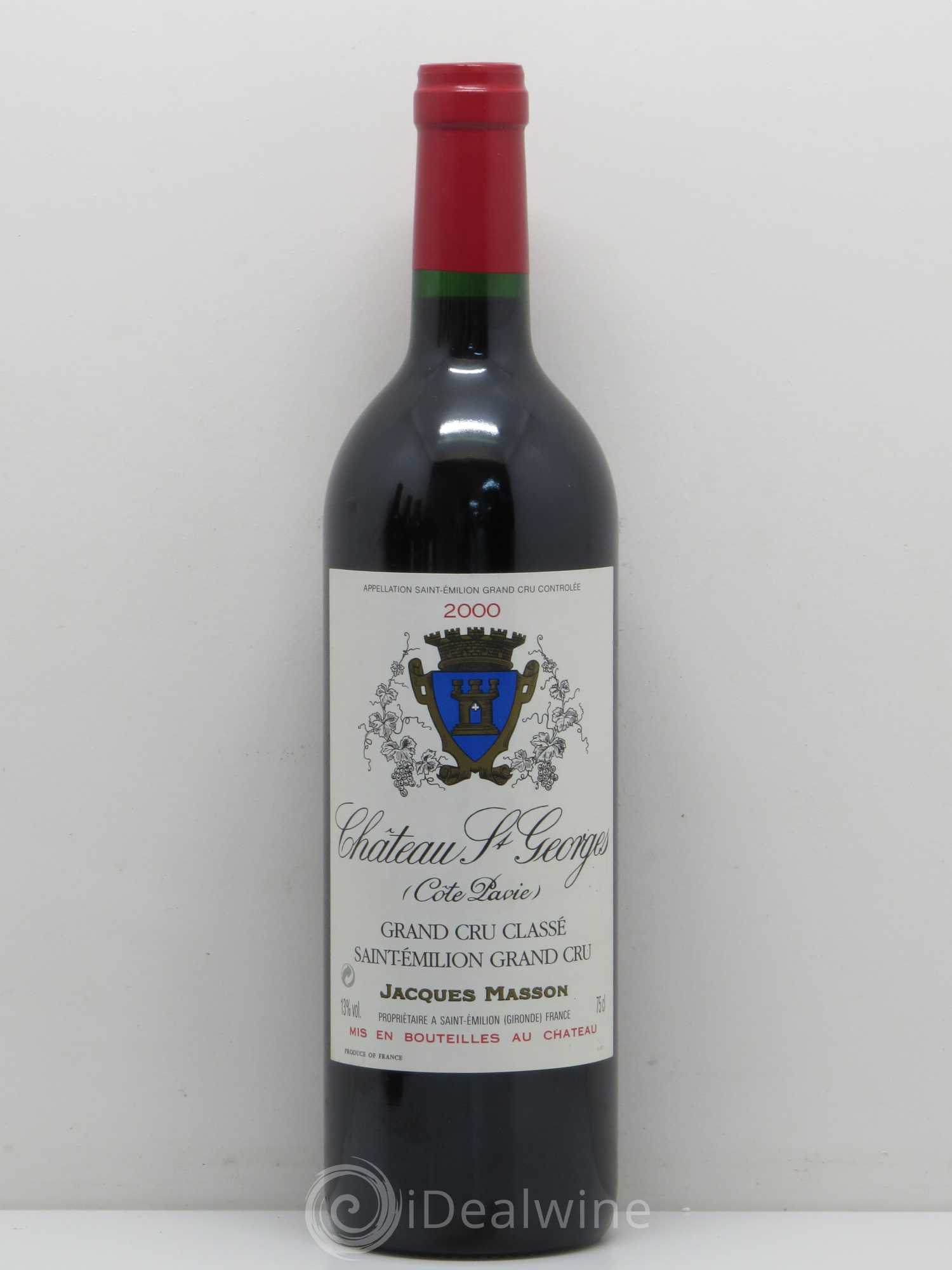 Château Saint-Georges Côte Pavie Grand Cru Classé 2000 - Lot de 1 bouteille - 0
