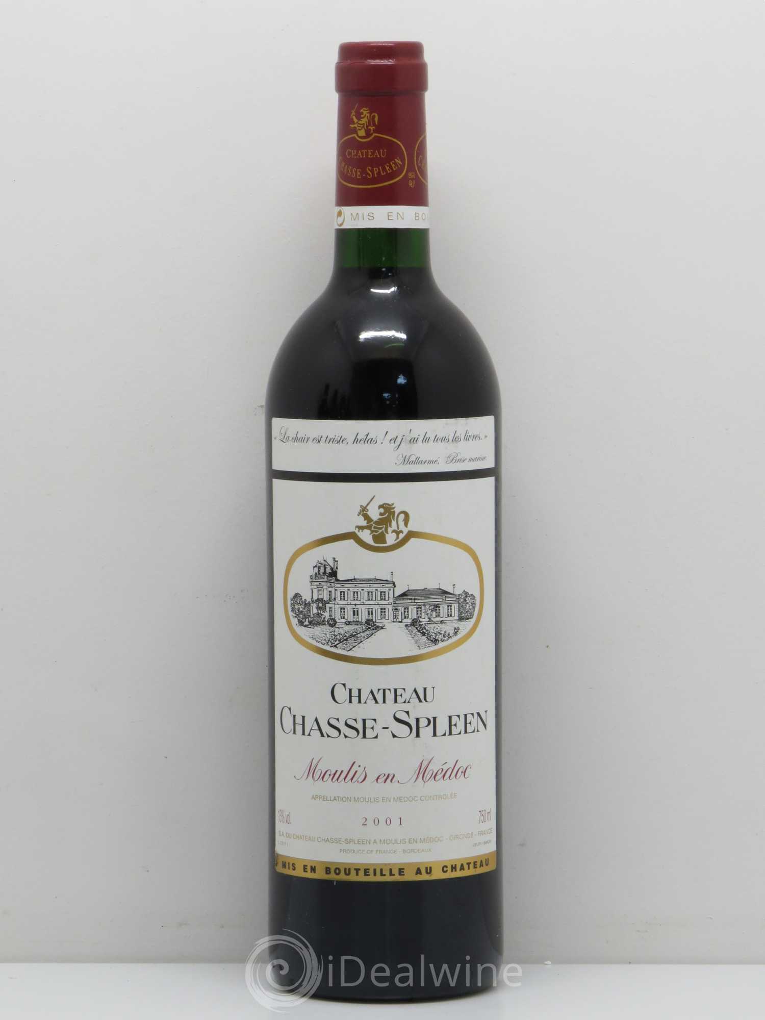 Château Chasse Spleen 2001 - Lot de 1 bouteille - 0