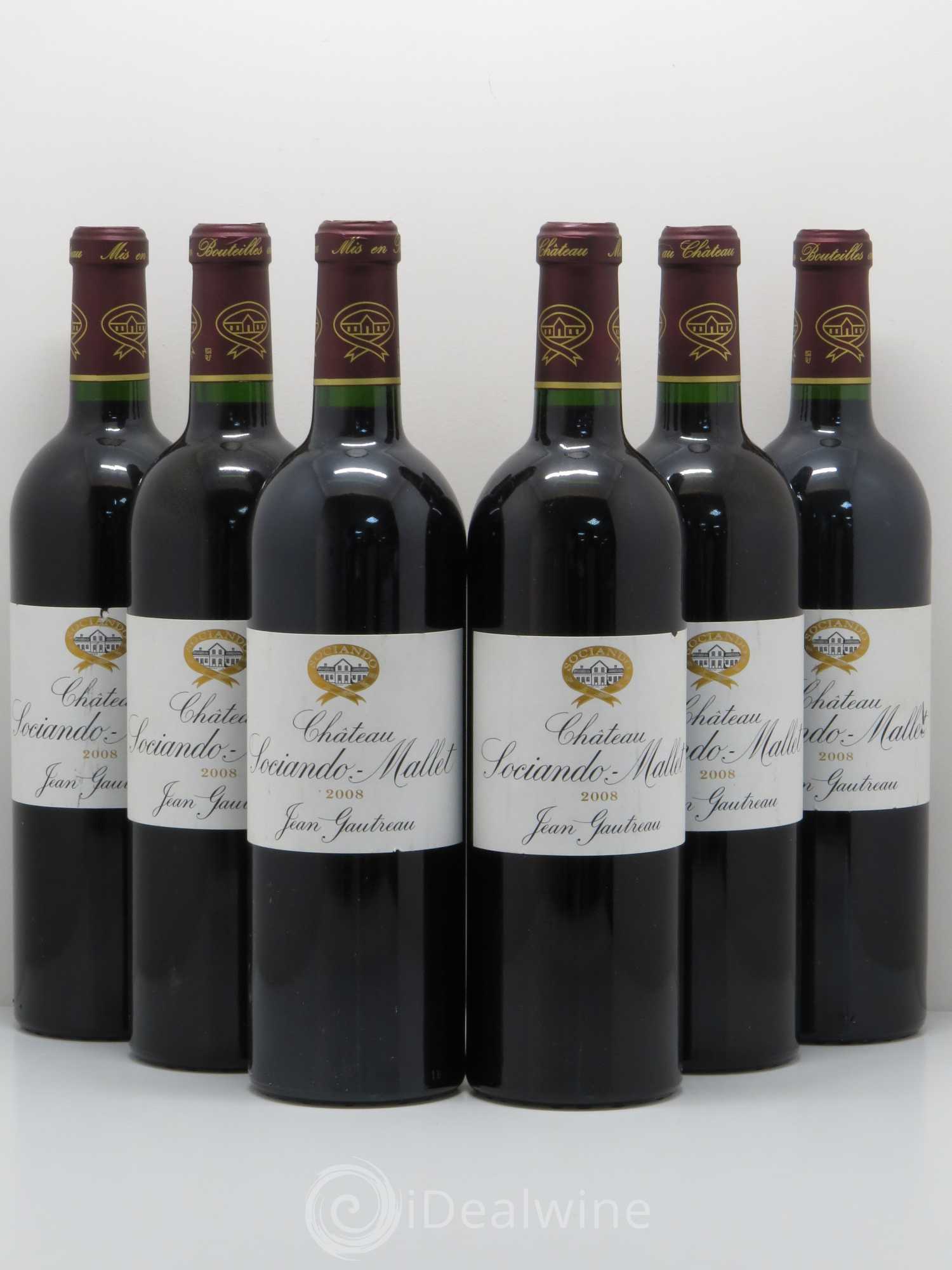 Château Sociando Mallet 2008 - Lot de 6 bouteilles - 0