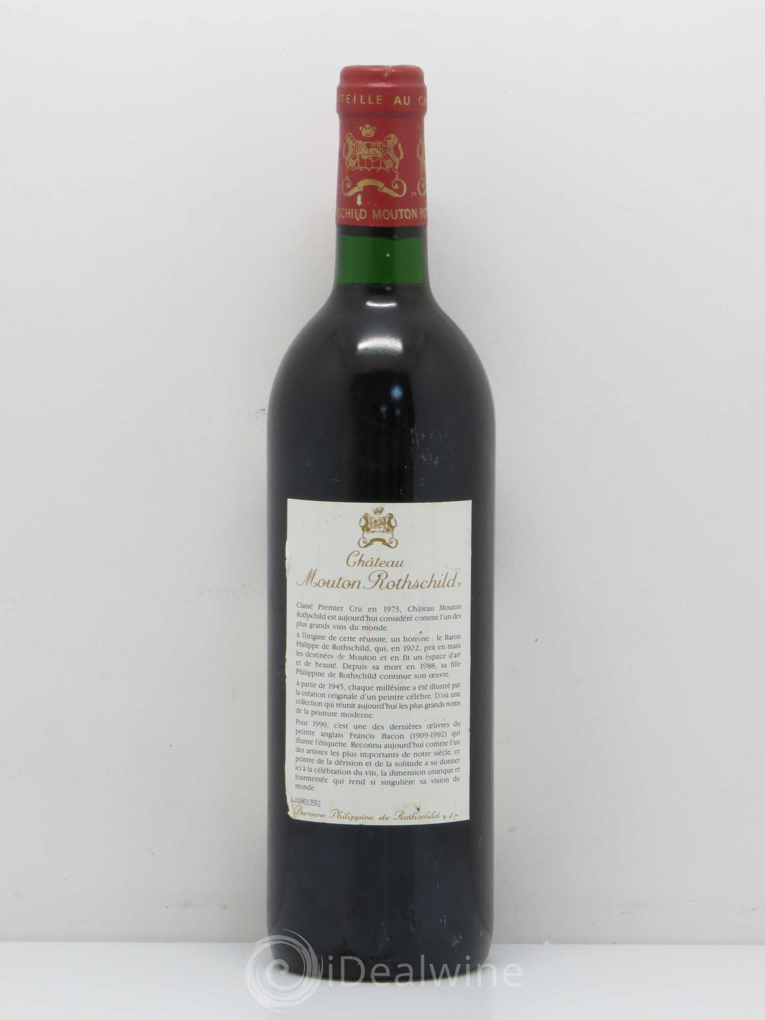 Château Mouton Rothschild 1er Grand Cru Classé 1990 - Lot de 1 bouteille - 1