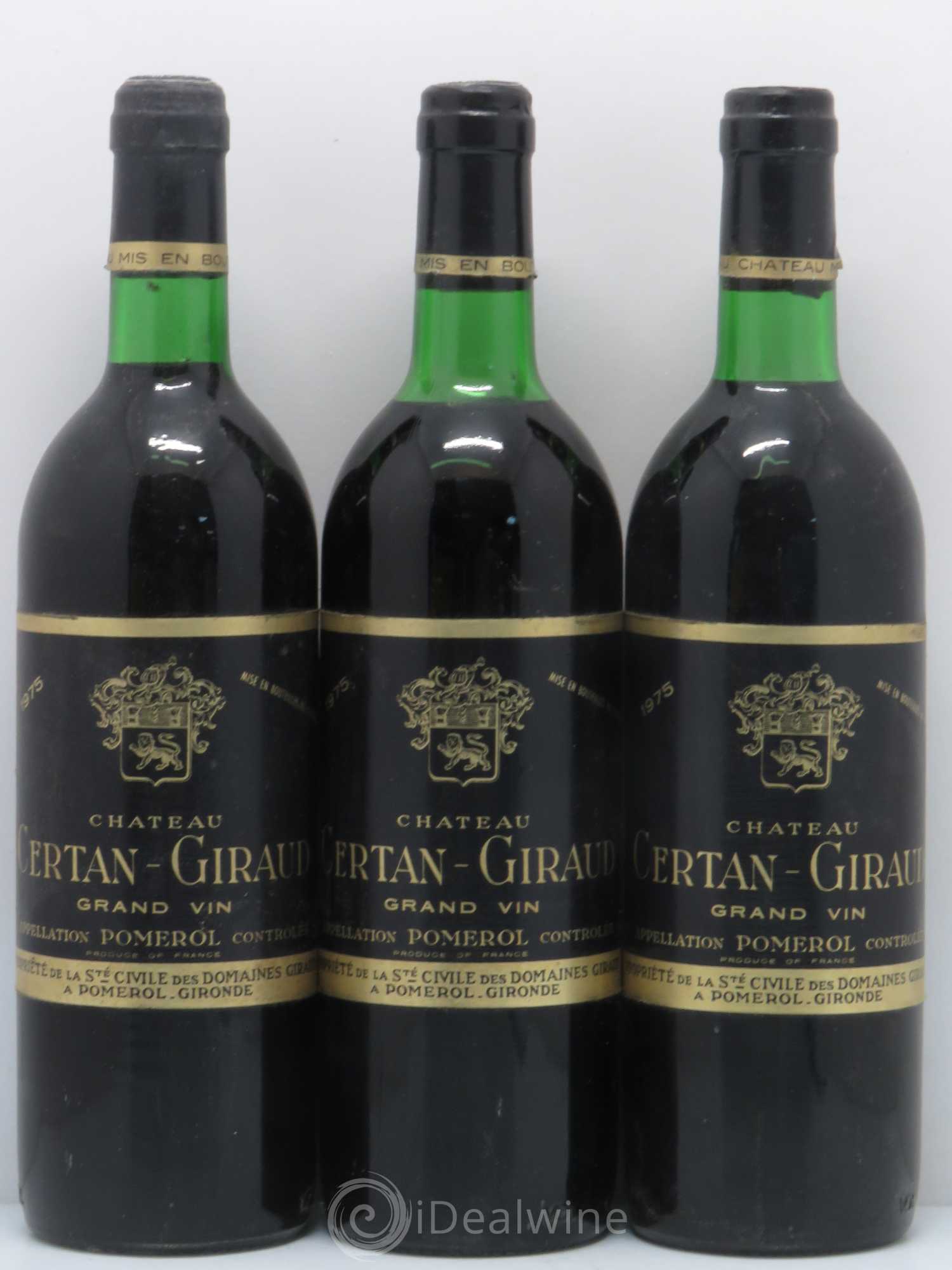 Château Certan Giraud 1975 - Lot de 3 bouteilles - 0