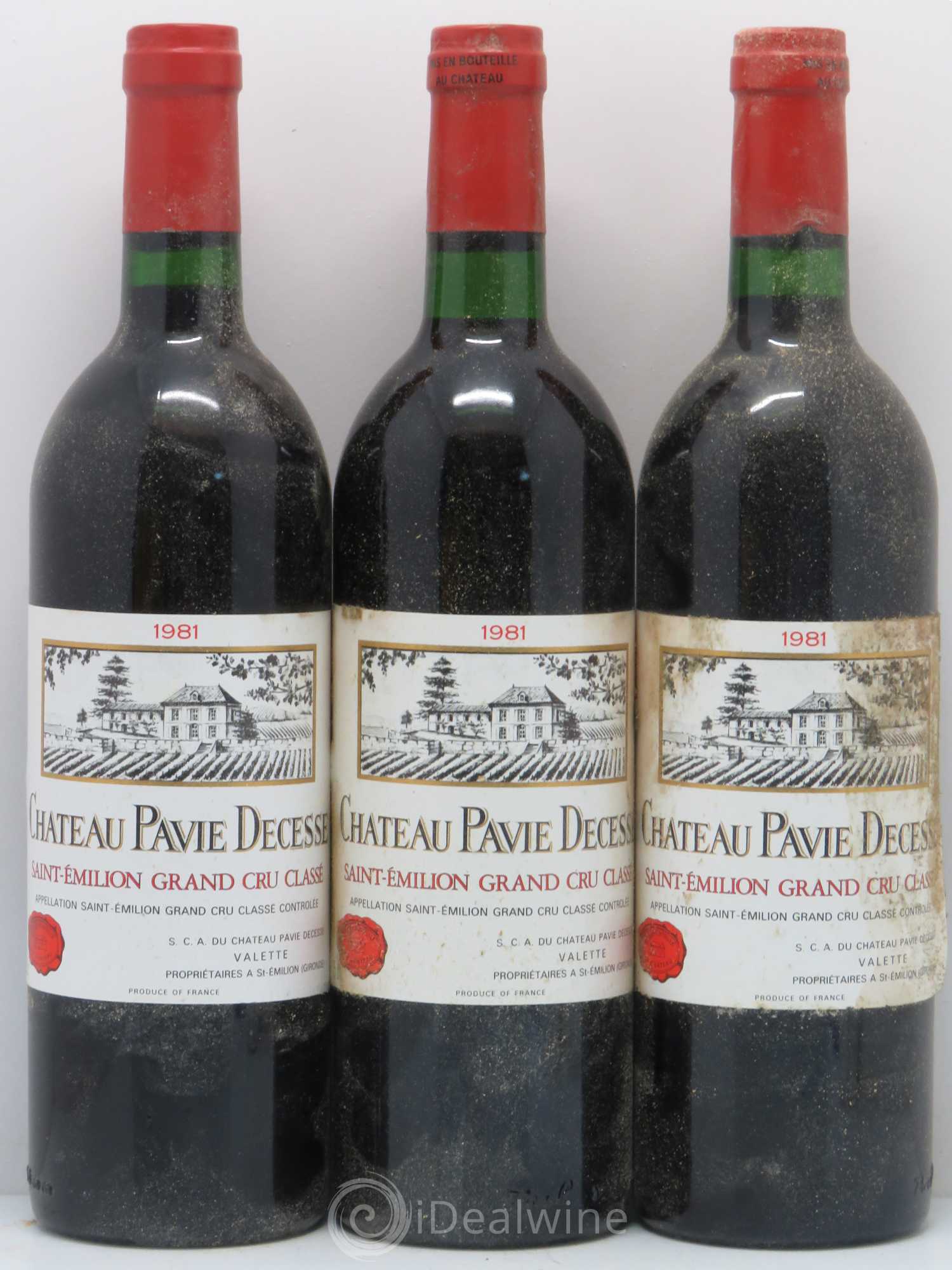 Château Pavie Decesse Grand Cru Classé 1981 - Lot de 3 bouteilles - 0