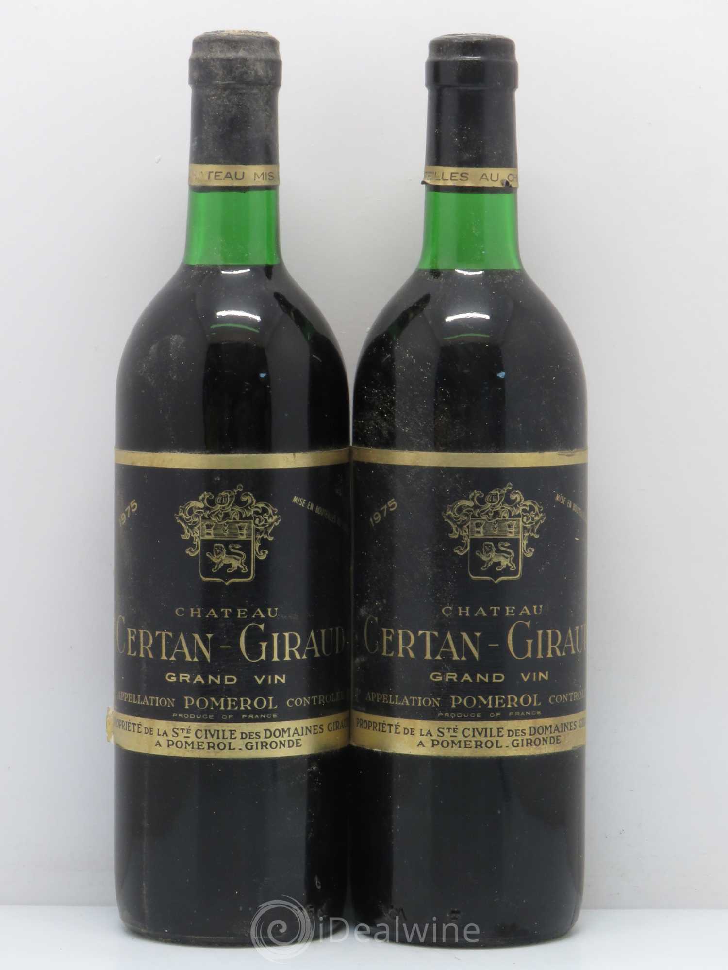 Château Certan Giraud 1975 - Lot de 2 bouteilles - 0