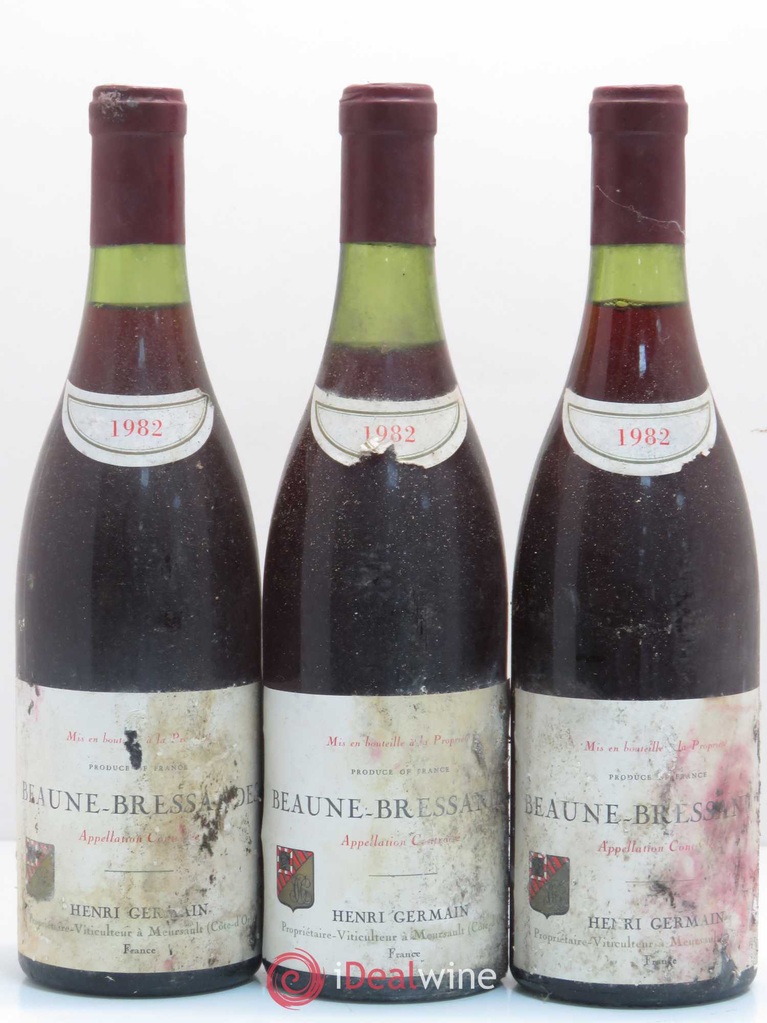 Beaune 1er Cru Bressandes Henri Germain 1982 - Posten von 3 Flaschen - 0
