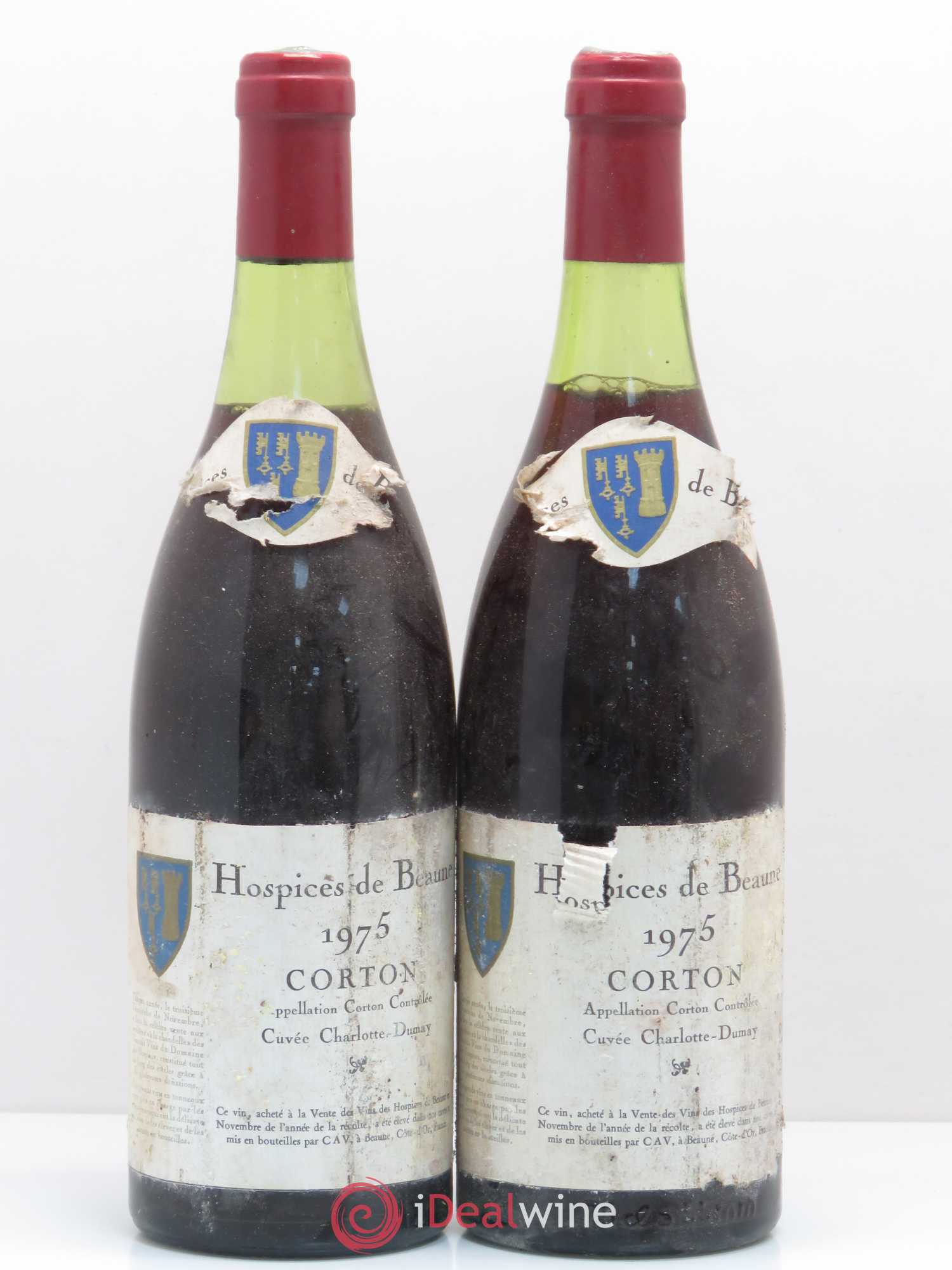Corton Grand Cru Cuvée Charlotte Dumay Hospices de Beaune 1975 - Lot de 2 bouteilles - 0
