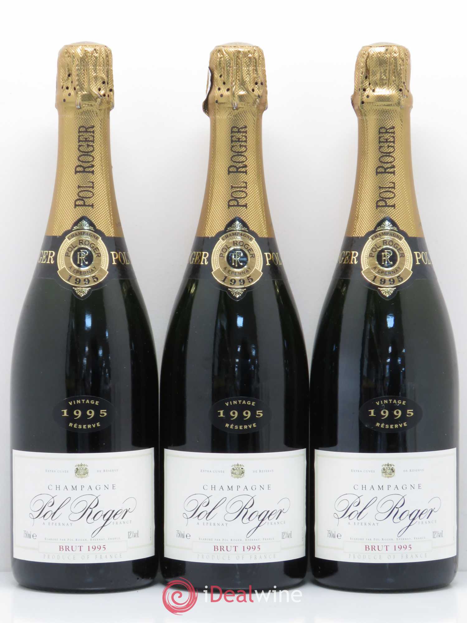 Brut Réserve Pol Roger 1995 - Lot de 3 bouteilles - 0