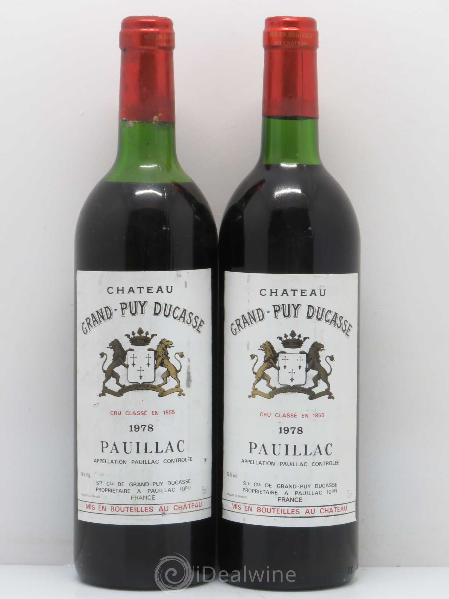 Château Grand Puy Ducasse 5ème Grand Cru Classé 1978 - Lot de 2 bouteilles - 0