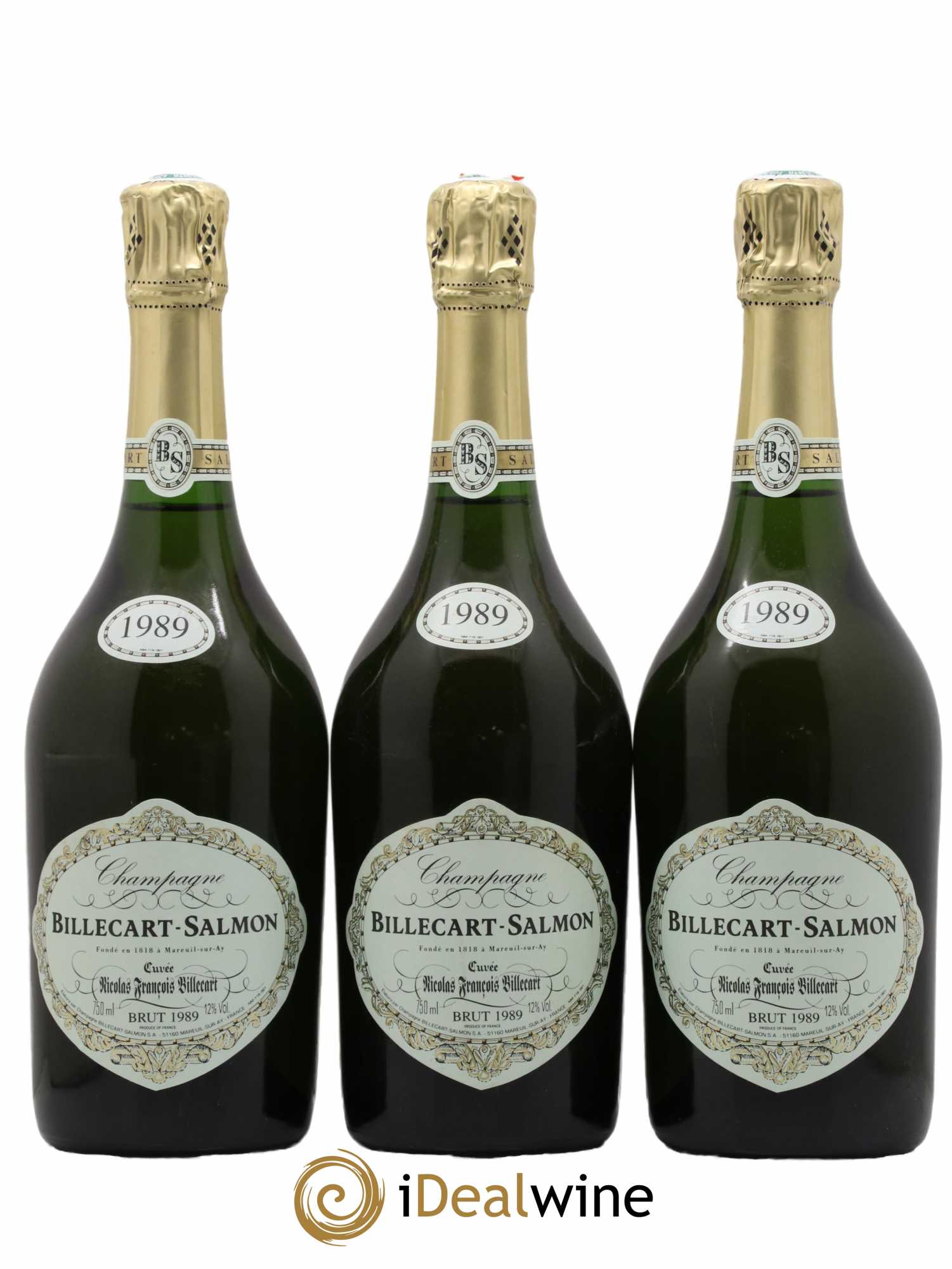 Brut Nicolas François Billecart Billecart-Salmon 1989 - Lot de 3 bouteilles - 0
