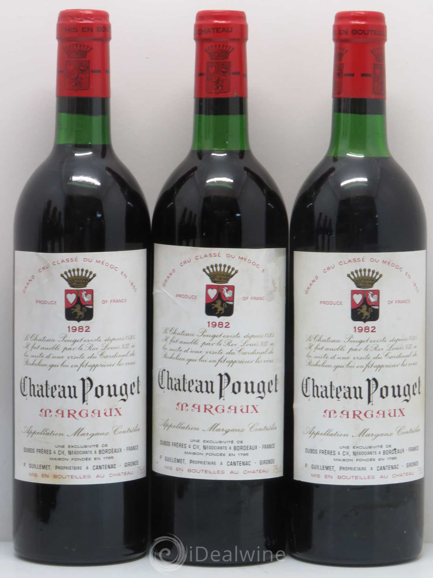 Château Pouget 4ème Grand Cru Classé 1982 - Lot de 6 bouteilles - 1
