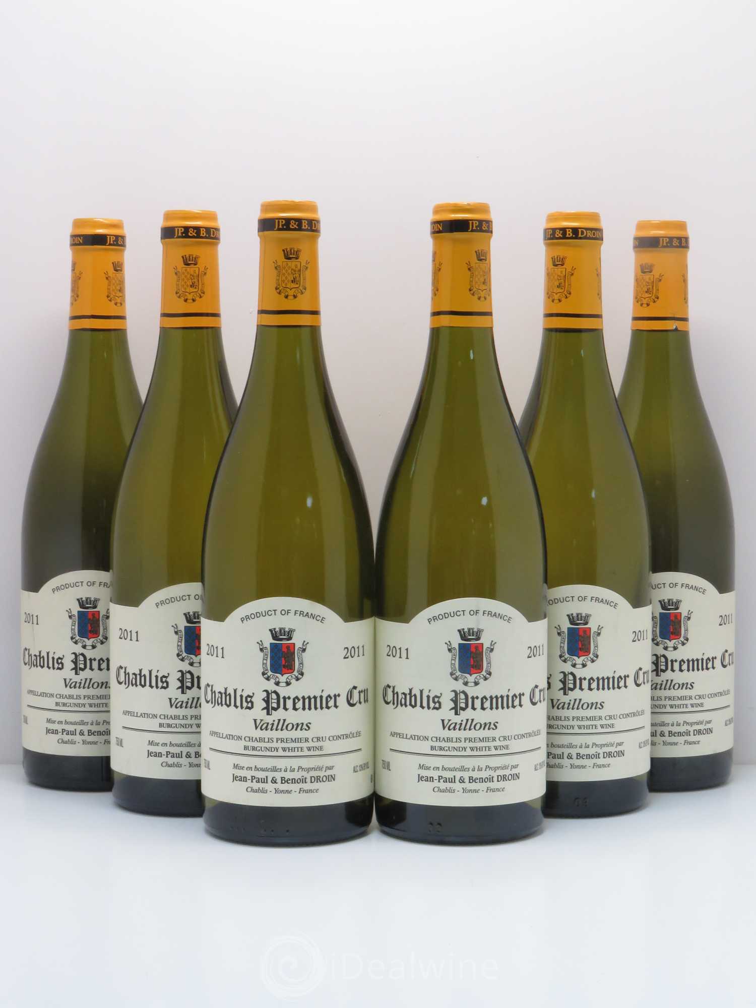 Chablis 1er Cru Vaillons Jean-Paul & Benoît Droin (Domaine) 2011 - Lot de 6 bouteilles - 0