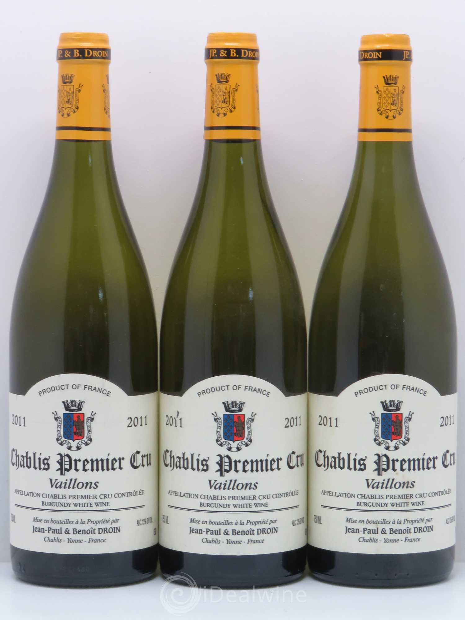 Chablis 1er Cru Vaillons Jean-Paul & Benoît Droin (Domaine) 2011 - Lot de 6 bouteilles - 2