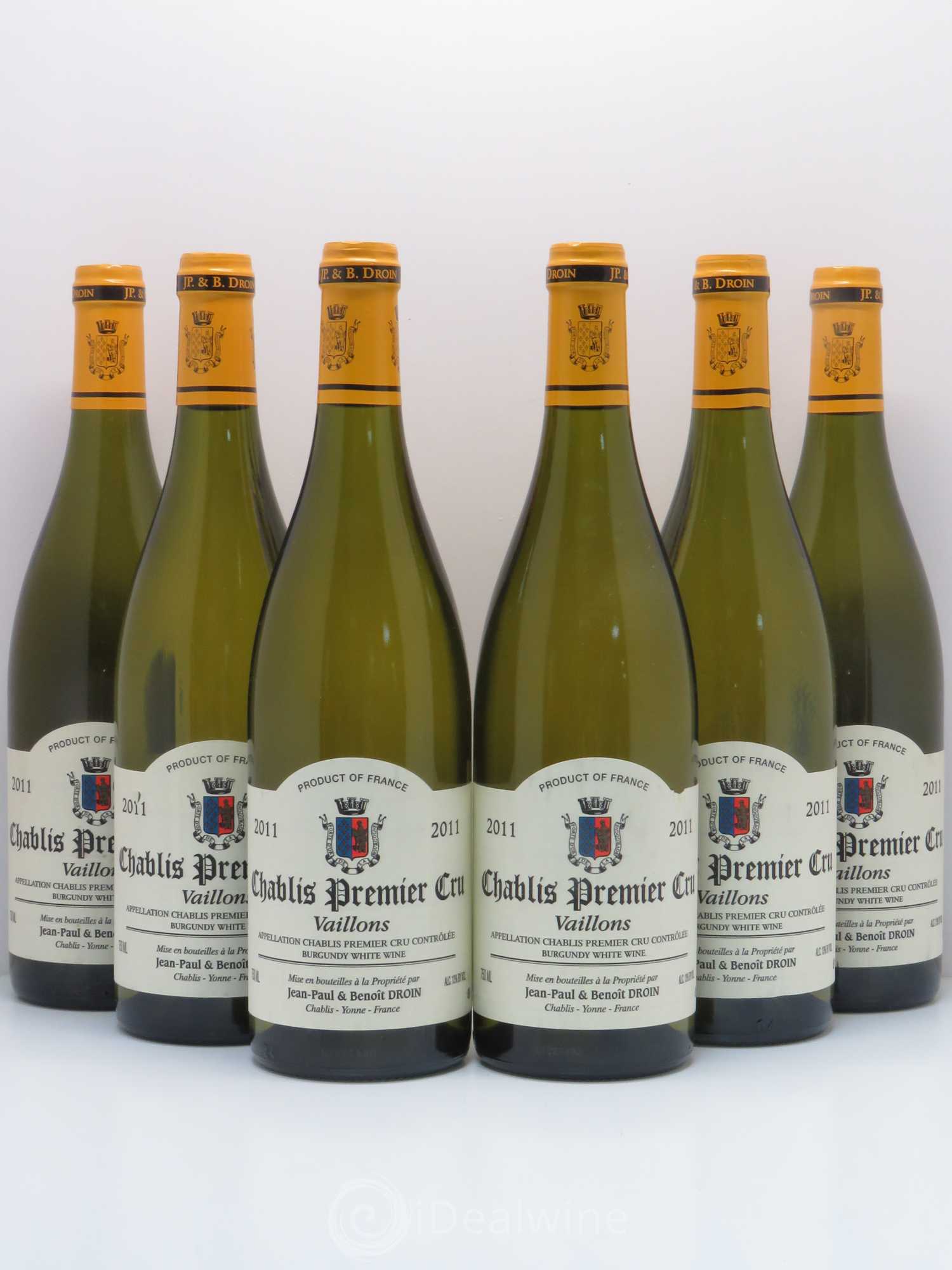 Chablis 1er Cru Vaillons Jean-Paul & Benoît Droin (Domaine) 2011 - Lot de 6 bouteilles - 0