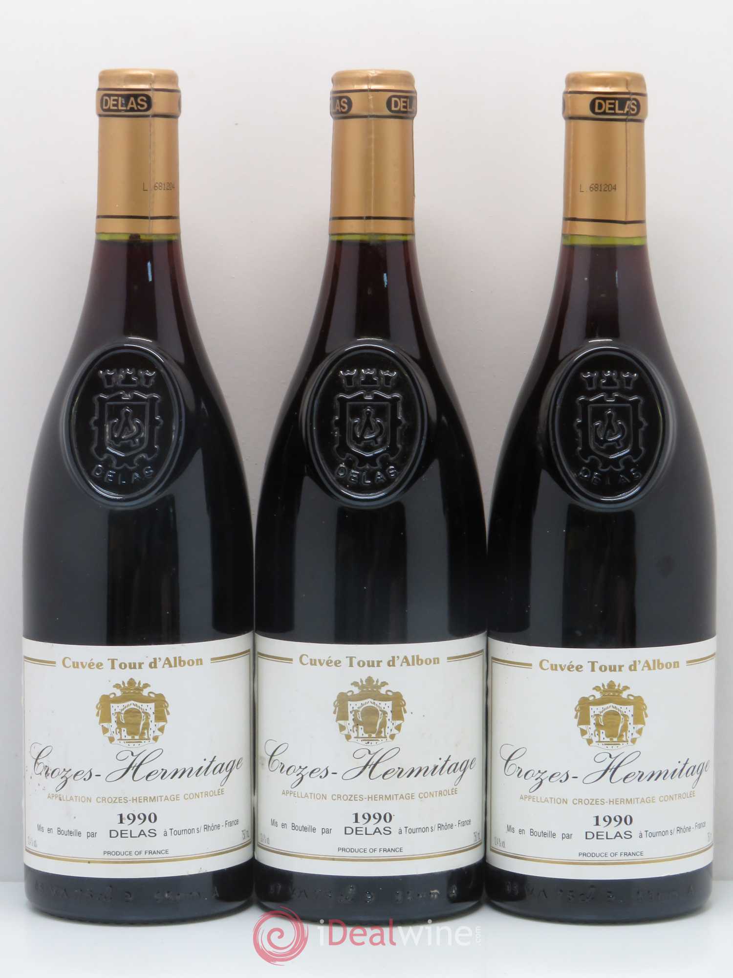 Crozes-Hermitage Cuvée Tour d'Albon Delas frères 1990 - Posten von 3 Flaschen - 0