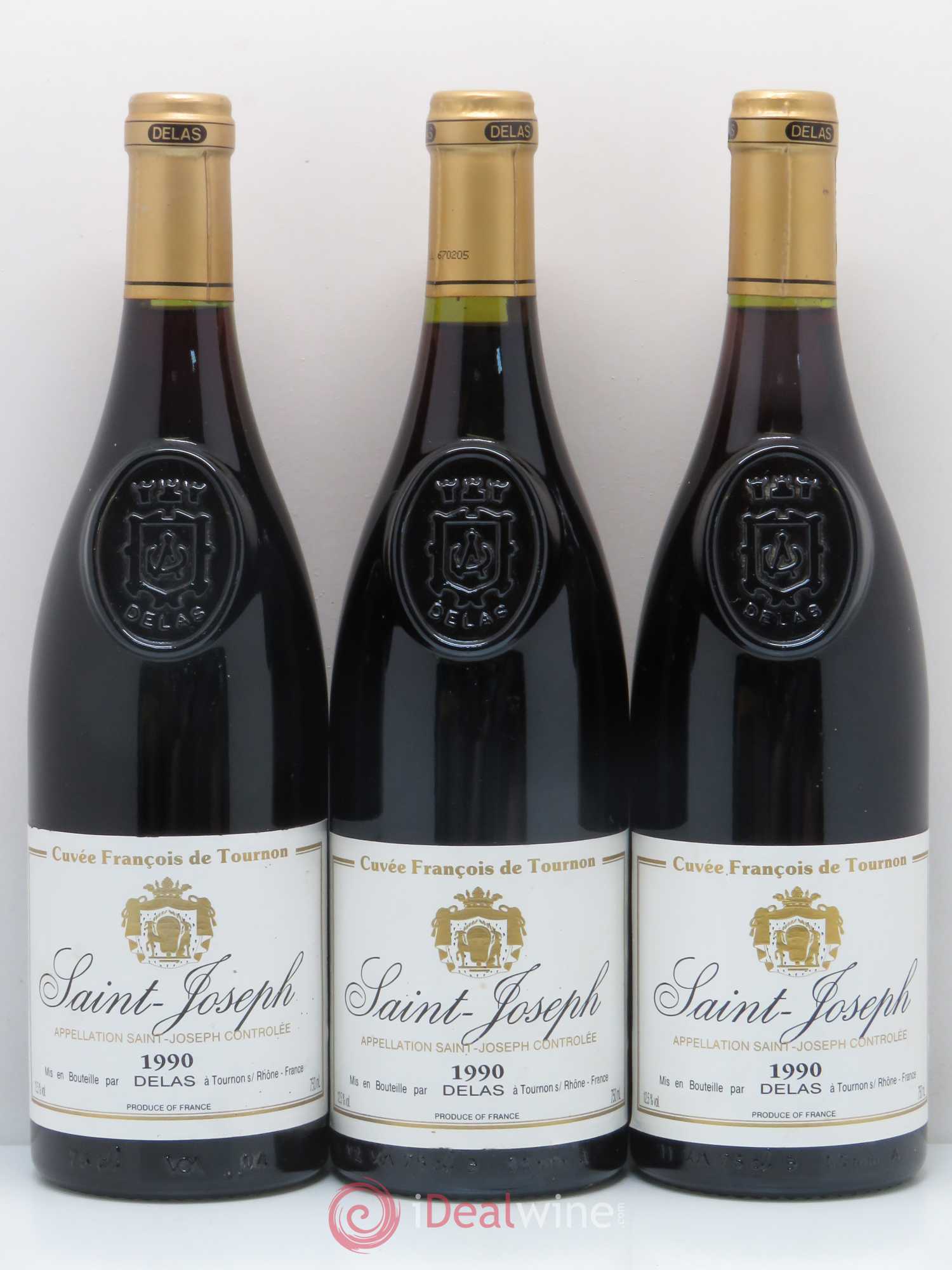 Saint-Joseph Cuvée François de Tournon Delas frères 1990 - Posten von 3 Flaschen - 0