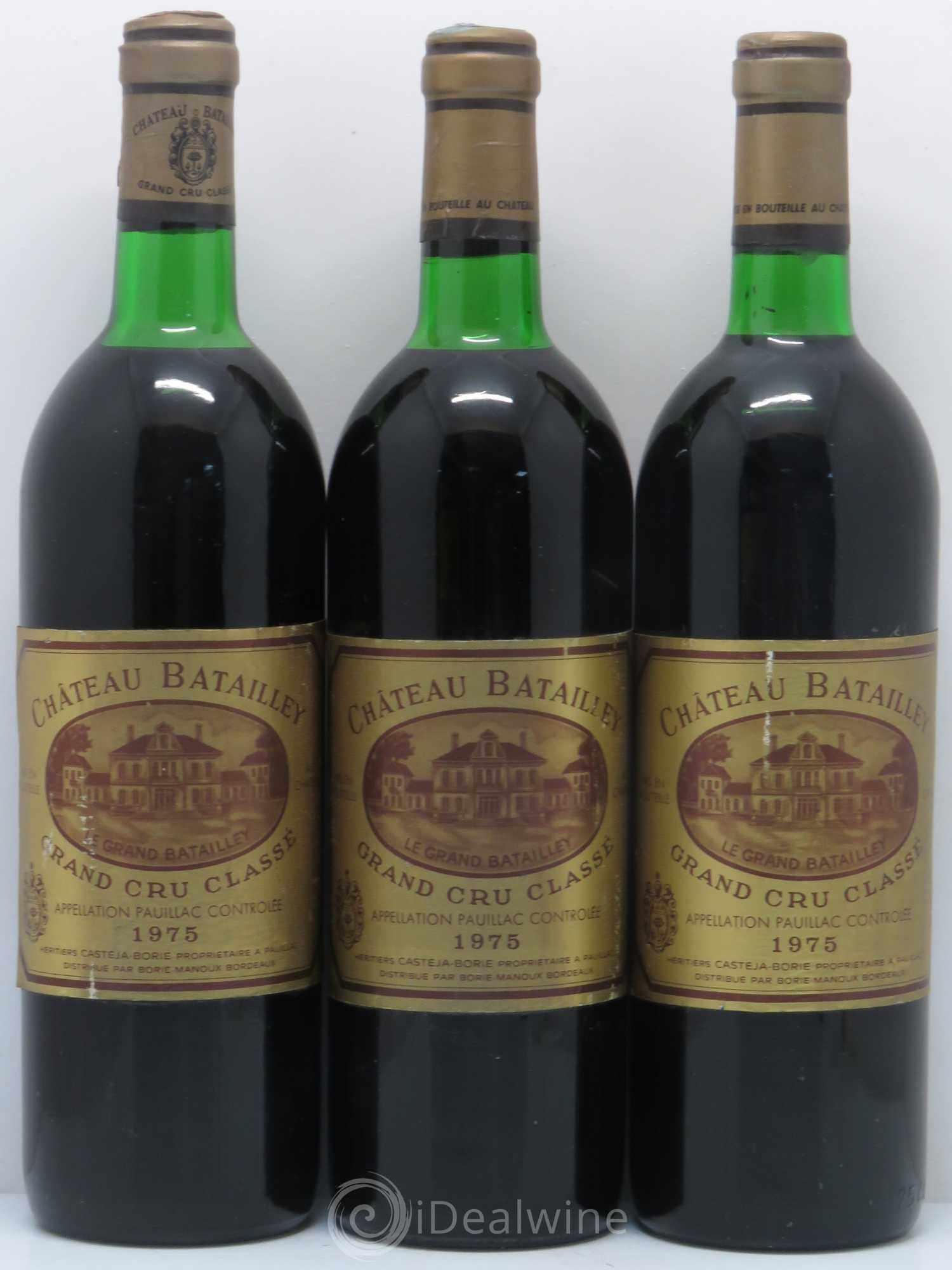 Château Batailley 5ème Grand Cru Classé 1975 - Lot de 3 bouteilles - 0
