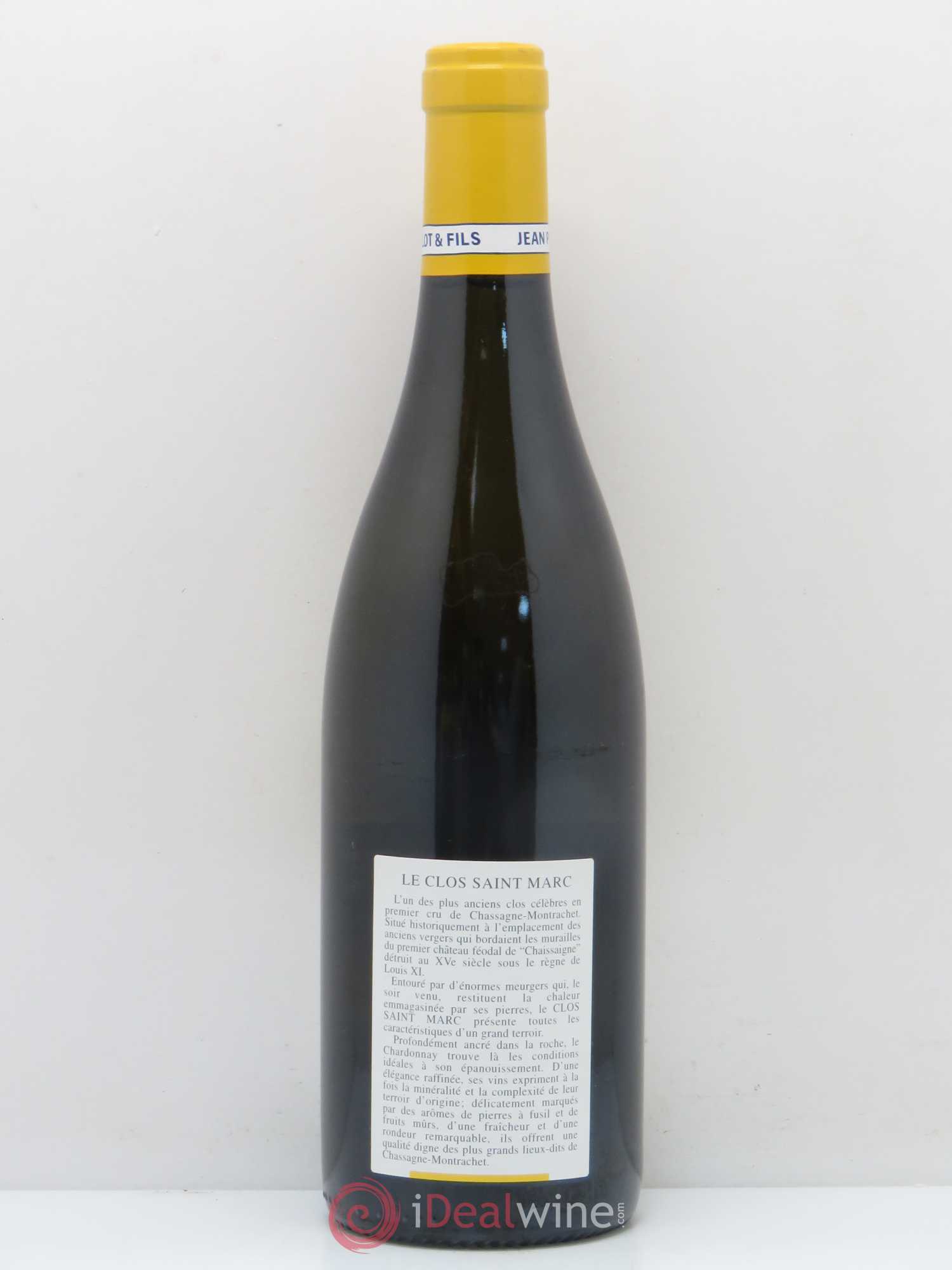 Chassagne-Montrachet 1er Cru Les Vergers Clos Saint-Marc Jean-Marc Pillot et Fils (Domaine) 2003 - Lot de 1 bouteille - 1