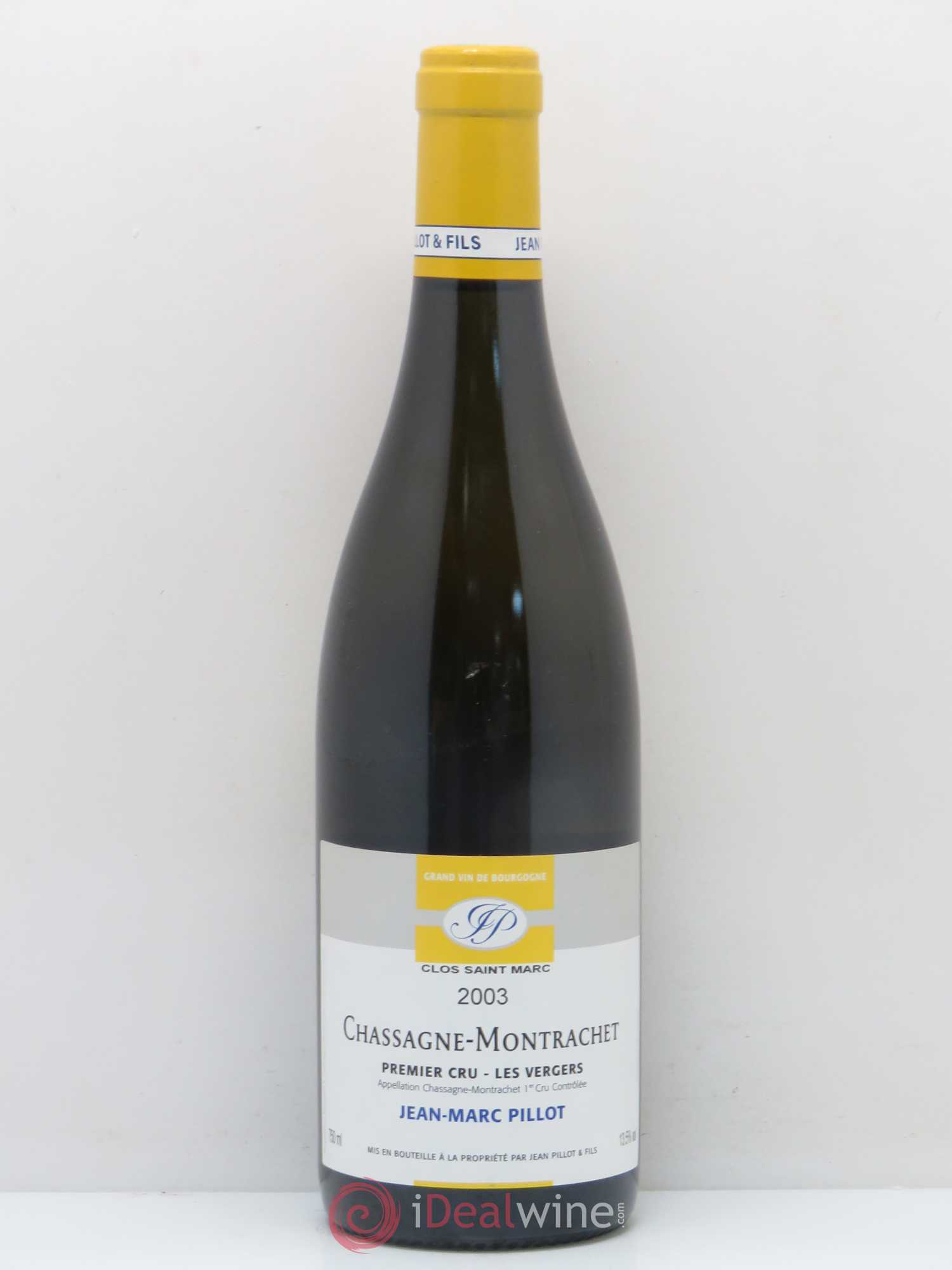Chassagne-Montrachet 1er Cru Les Vergers Clos Saint-Marc Jean-Marc Pillot et Fils (Domaine) 2003 - Lot de 1 bouteille - 0