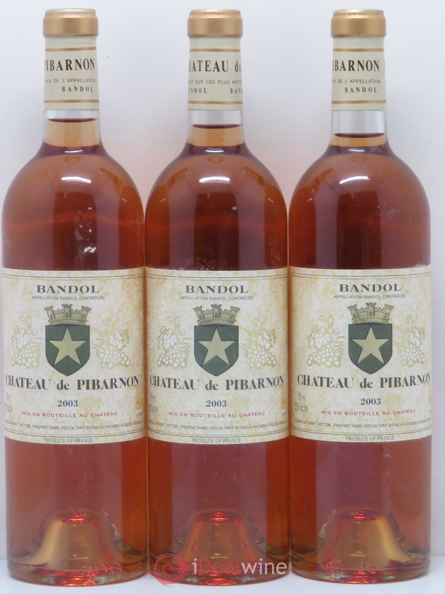 Bandol Château de Pibarnon Comte de Saint-Victor 2003 - Lot de 6 bouteilles - 1