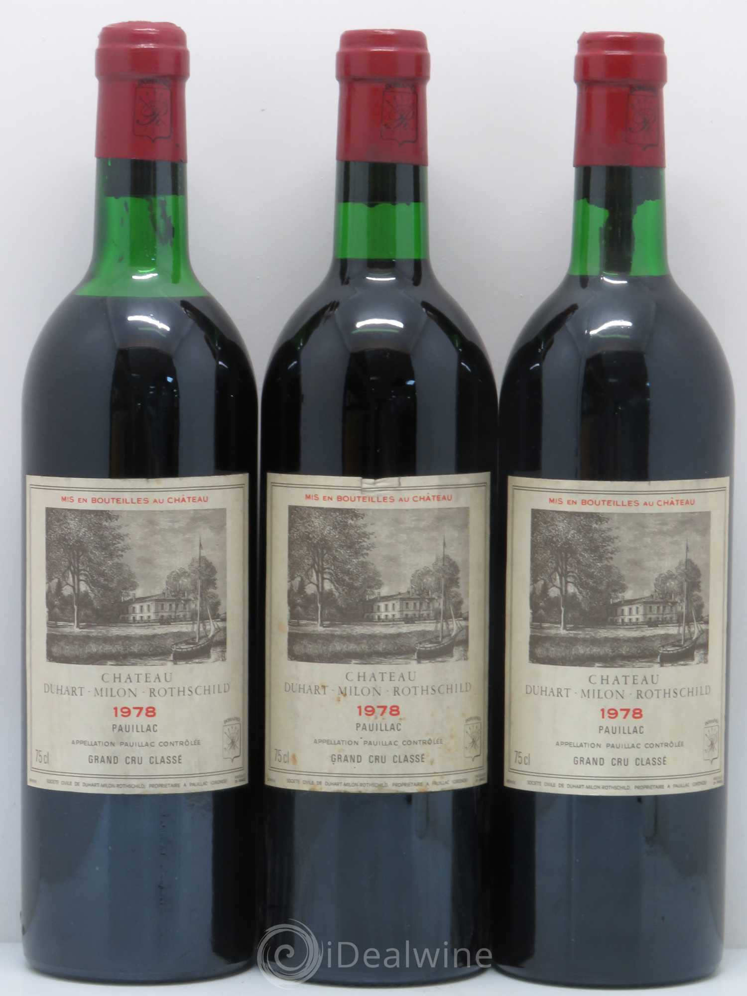 Château Duhart-Milon 4ème Grand Cru Classé 1978 - Lot de 3 bouteilles - 0