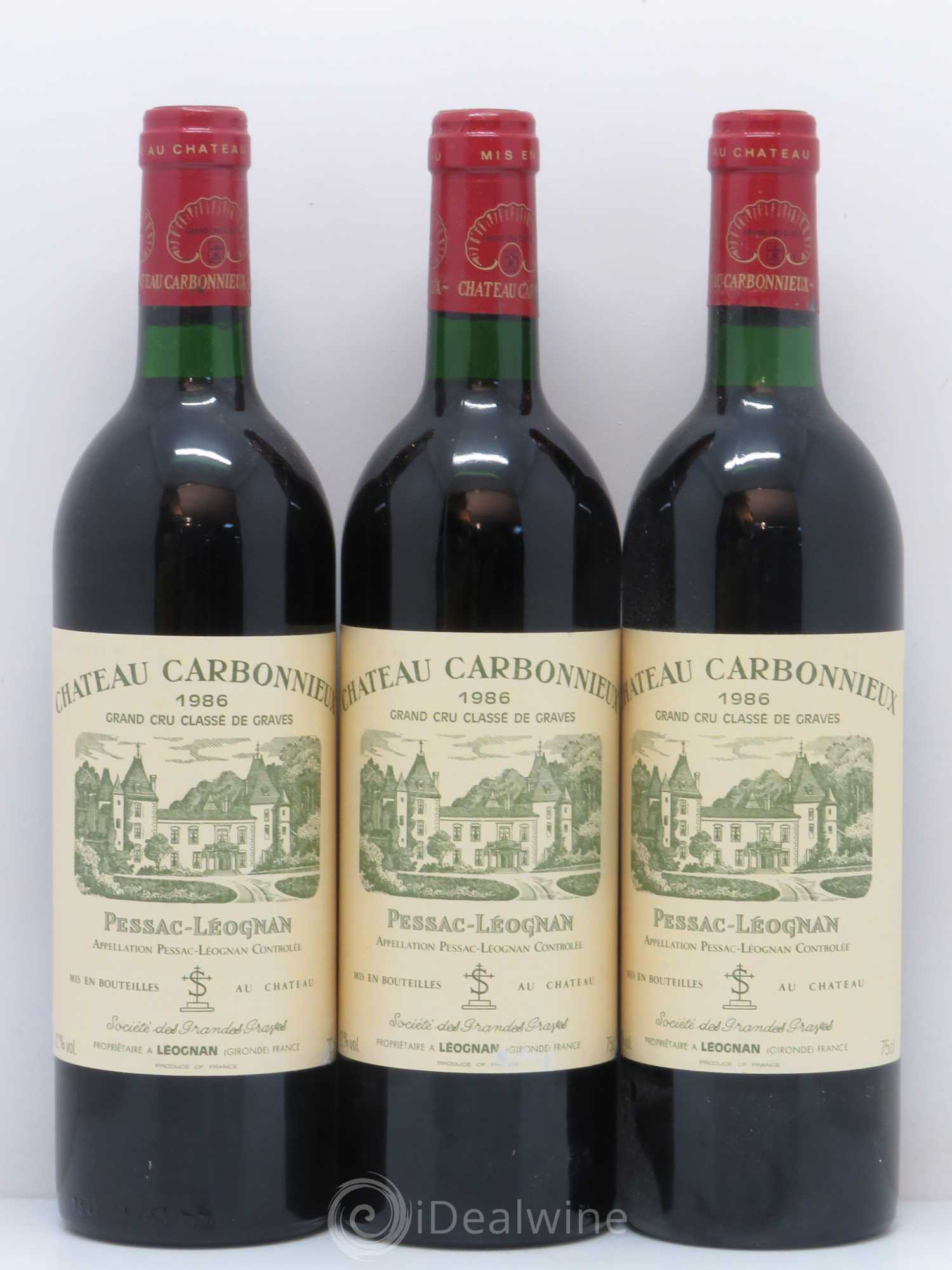Château Carbonnieux Cru Classé de Graves 1986 - Lot de 12 bouteilles - 1