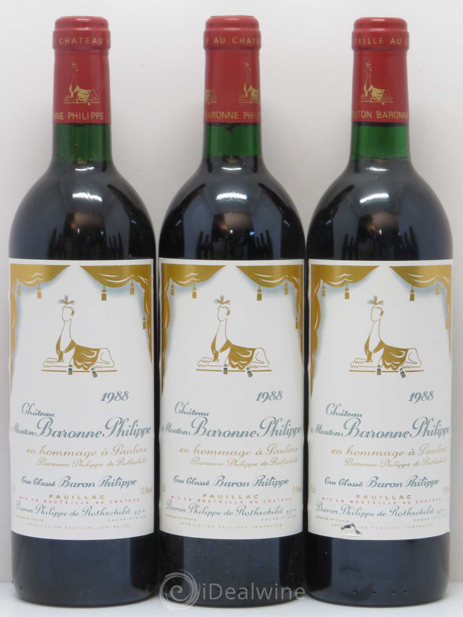 Château d' Armailhac - Mouton Baron(ne) Philippe 5ème Grand Cru Classé 1988 - Lot de 12 bouteilles - 2