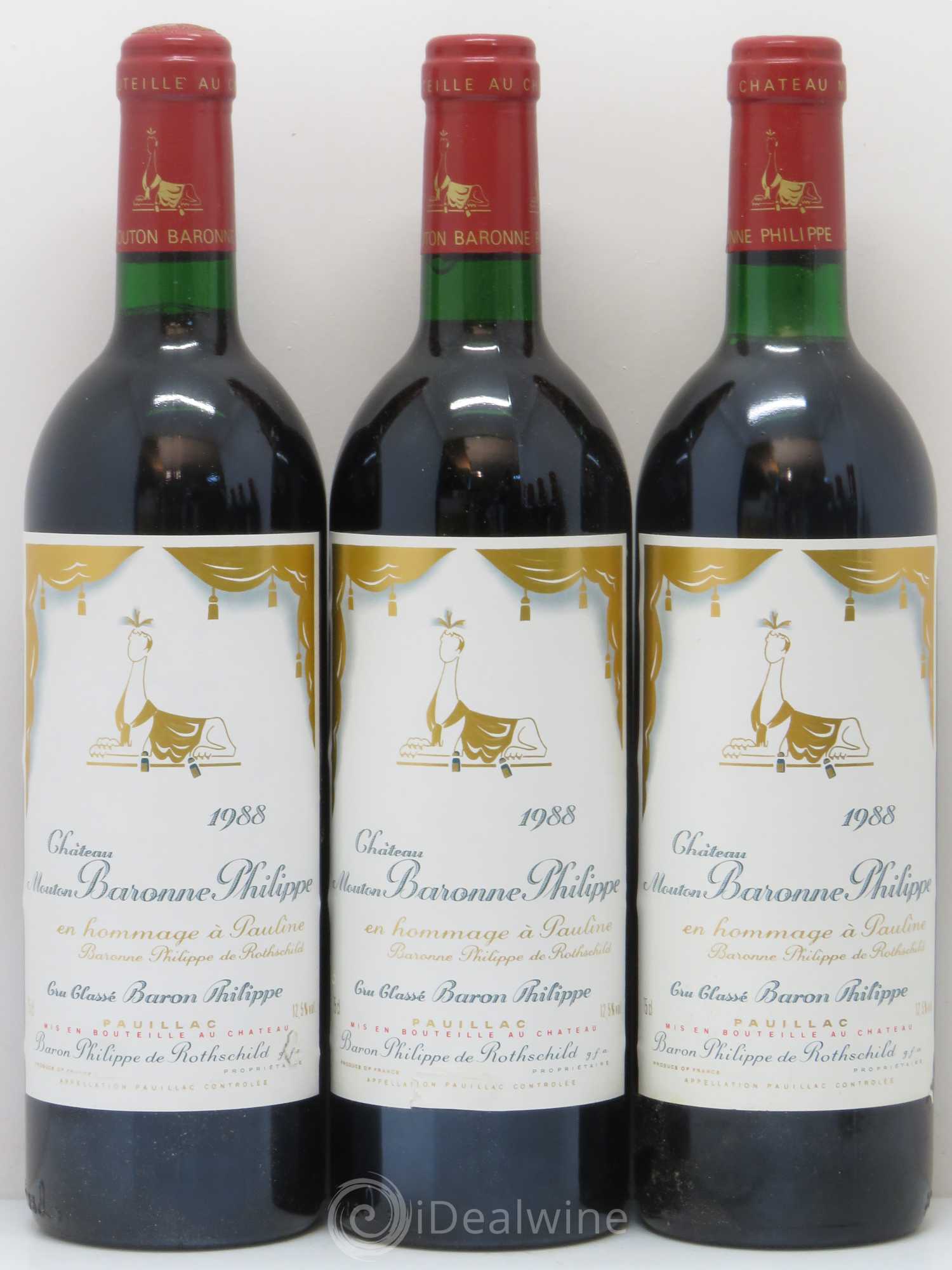 Château d' Armailhac - Mouton Baron(ne) Philippe 5ème Grand Cru Classé 1988 - Lot de 12 bouteilles - 3