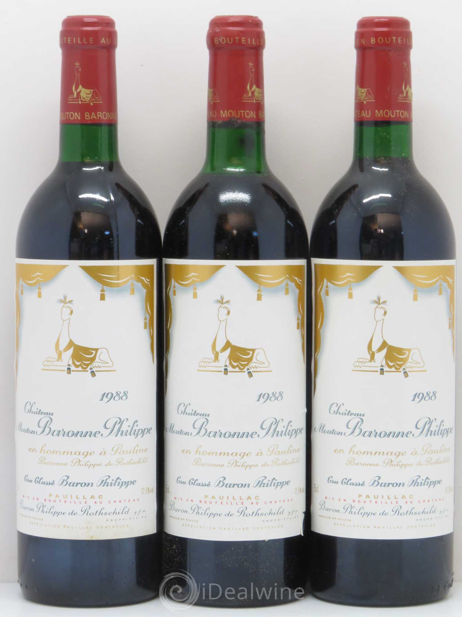 Château d' Armailhac - Mouton Baron(ne) Philippe 5ème Grand Cru Classé 1988 - Lot de 12 bouteilles - 4