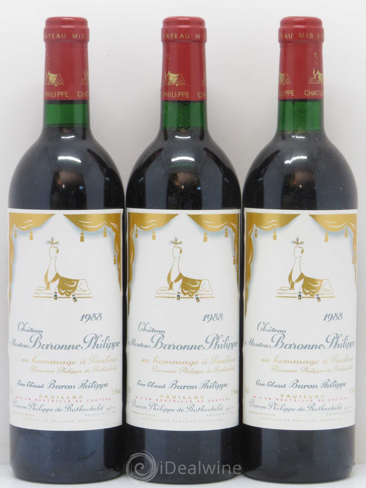 Château d' Armailhac - Mouton Baron(ne) Philippe 5ème Grand Cru Classé 1988 - Lot de 12 bouteilles - 2