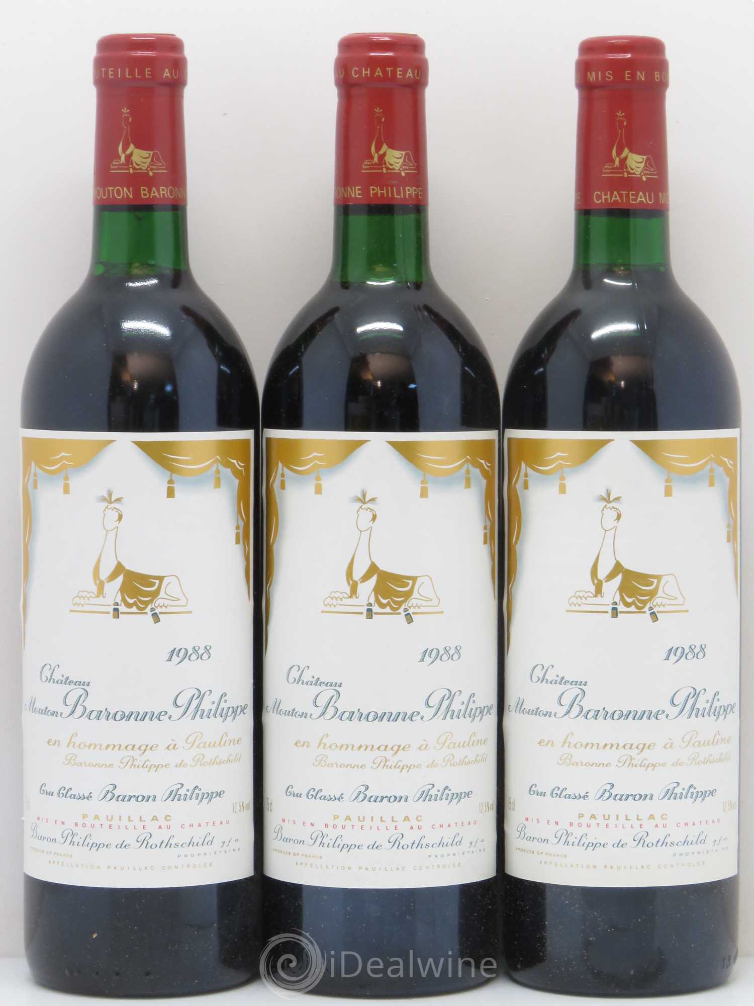 Château d' Armailhac - Mouton Baron(ne) Philippe 5ème Grand Cru Classé 1988 - Lot de 12 bouteilles - 4