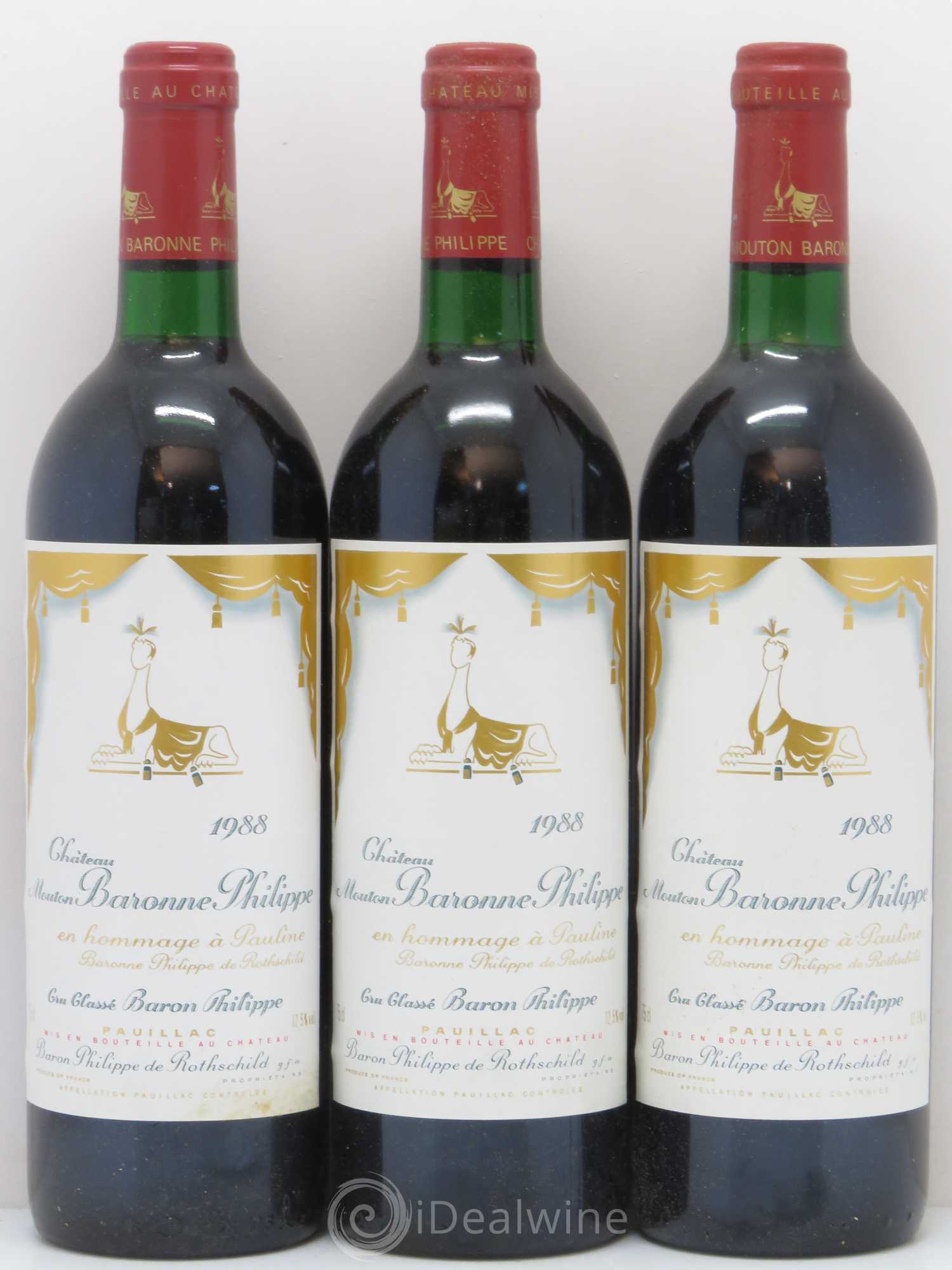 Château d' Armailhac - Mouton Baron(ne) Philippe 5ème Grand Cru Classé 1988 - Lot de 12 bouteilles - 2