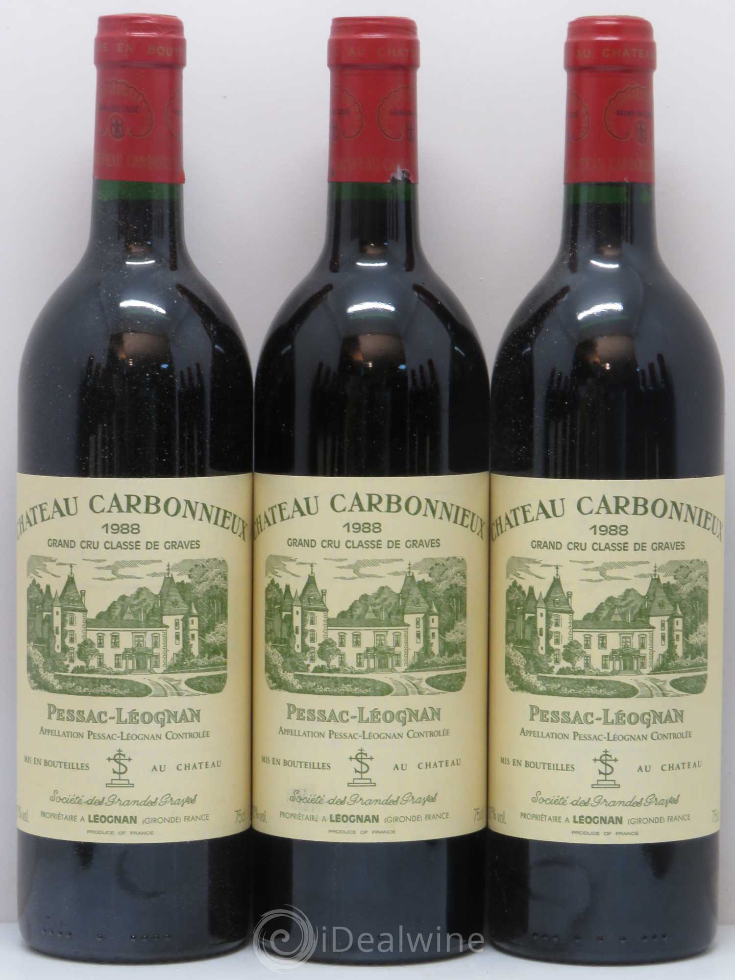 Château Carbonnieux Cru Classé de Graves 1988 - Lot de 12 bouteilles - 1