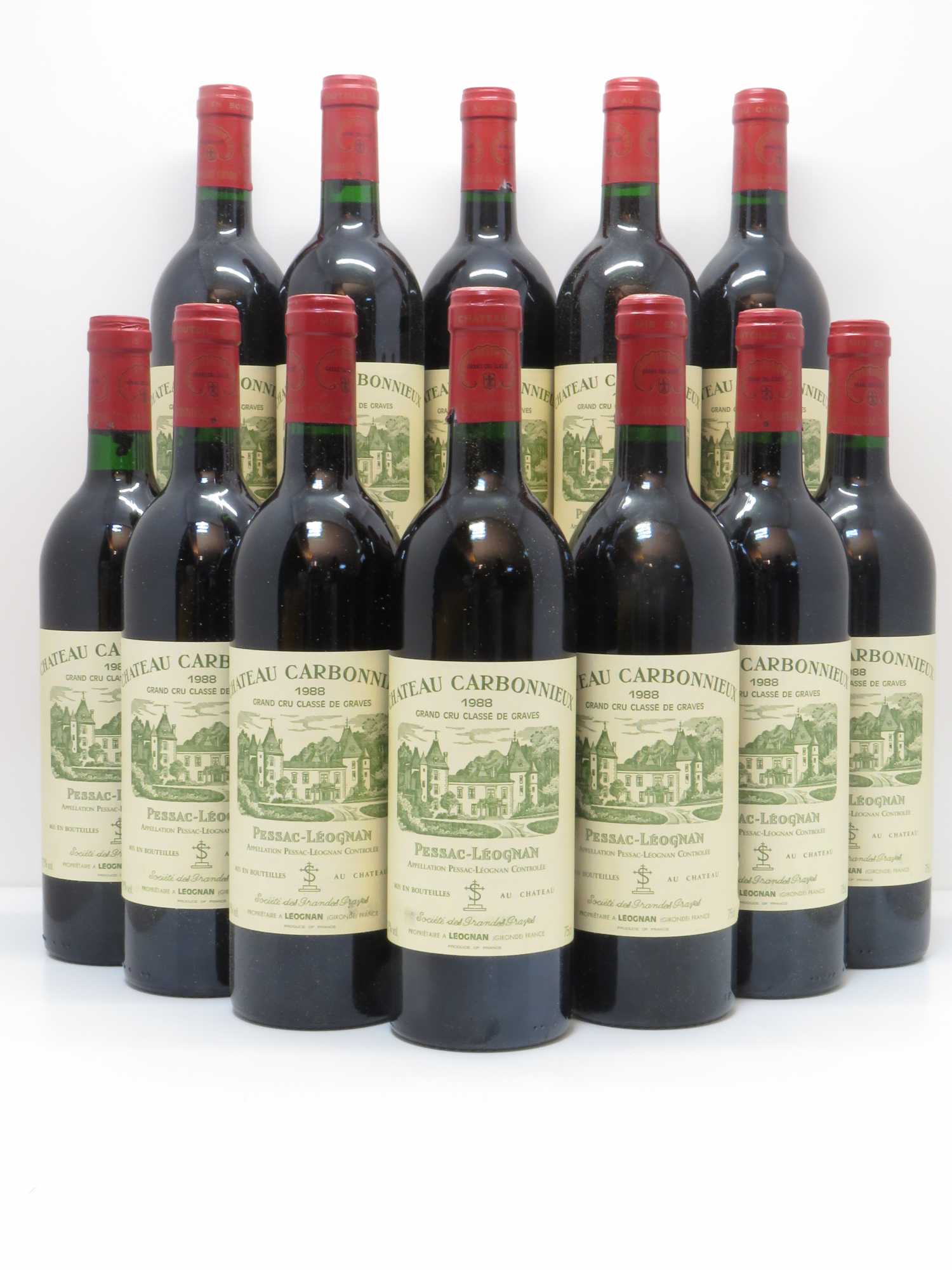 Château Carbonnieux Cru Classé de Graves 1988 - Lot de 12 bouteilles - 0