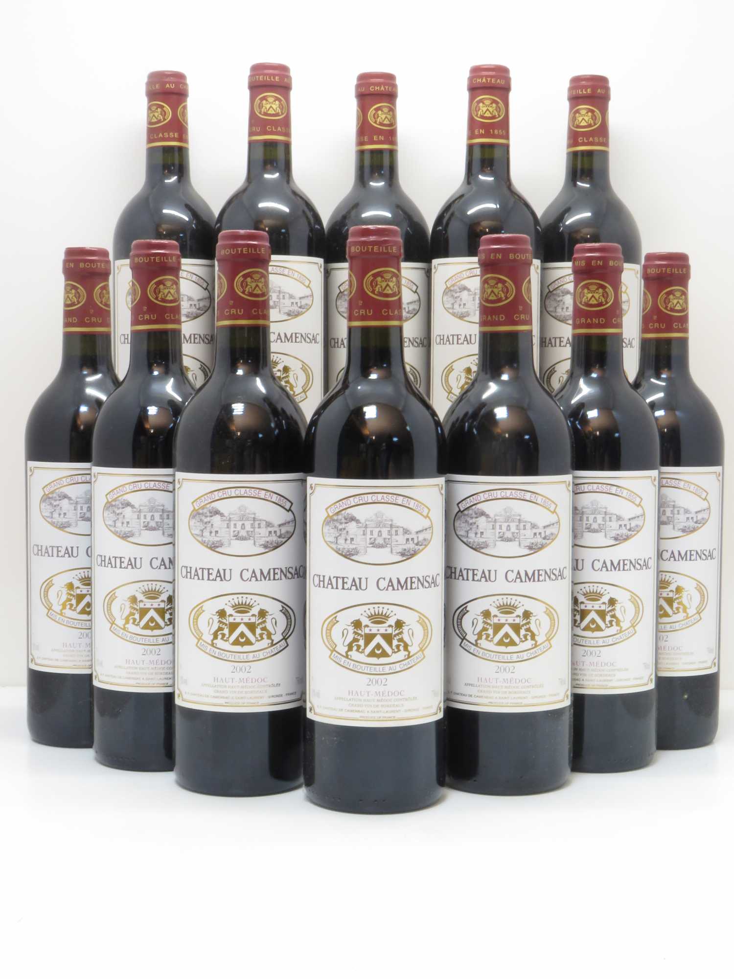 Château Camensac 5ème Grand Cru Classé 2002 - Lot de 12 bouteilles - 0